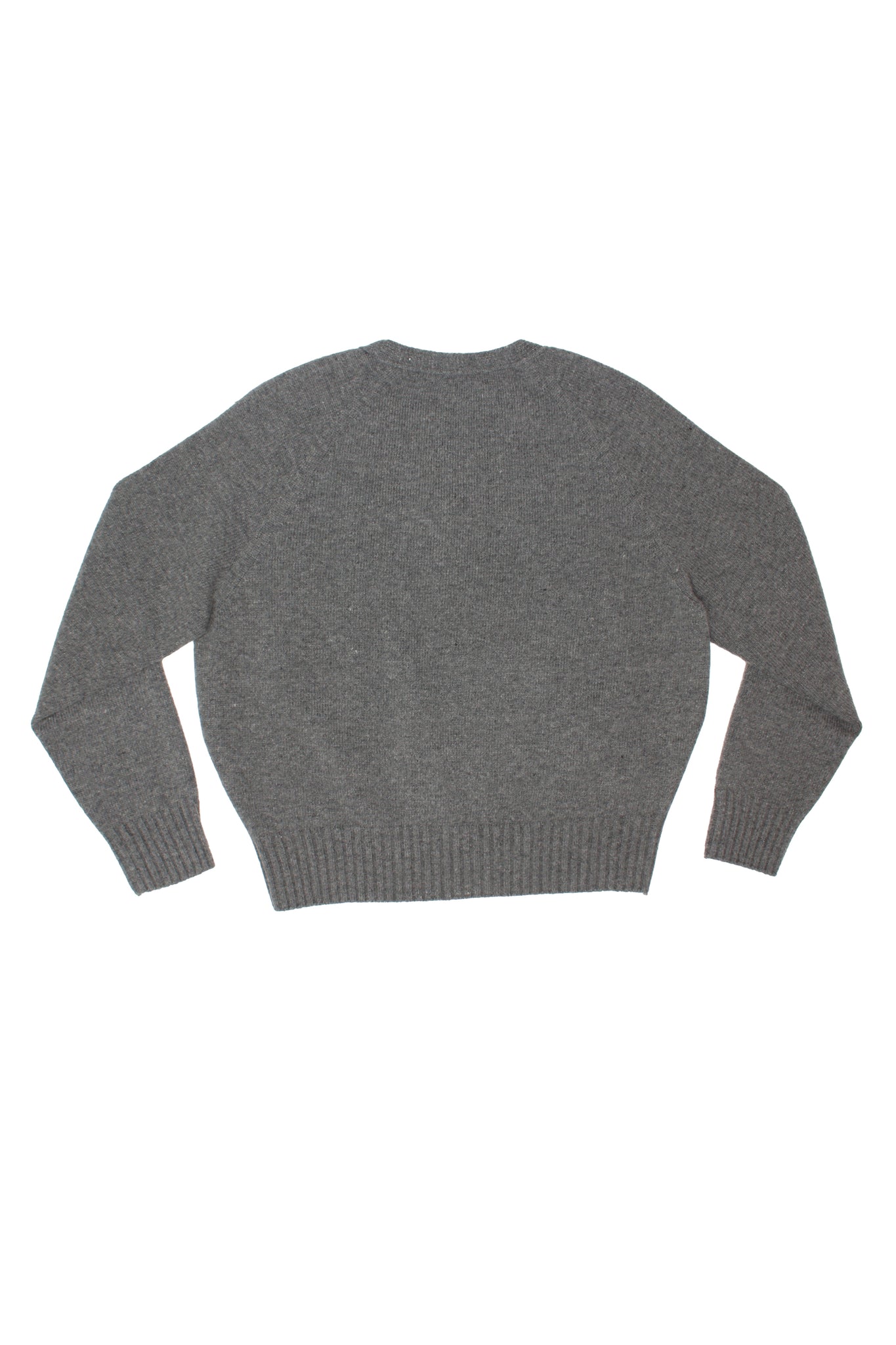 Wholegarment V-Neck Wool Sweater in Grey