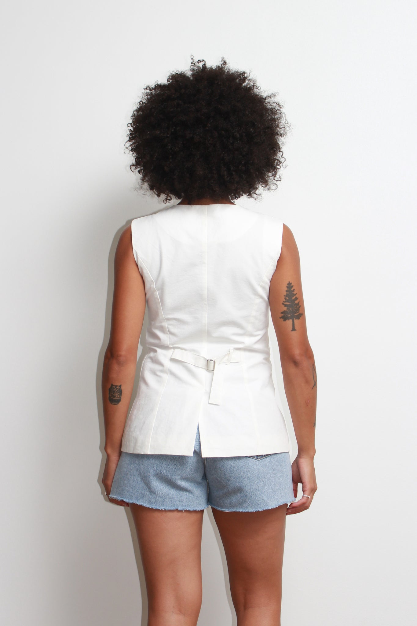 Pepper Linen Vest in White