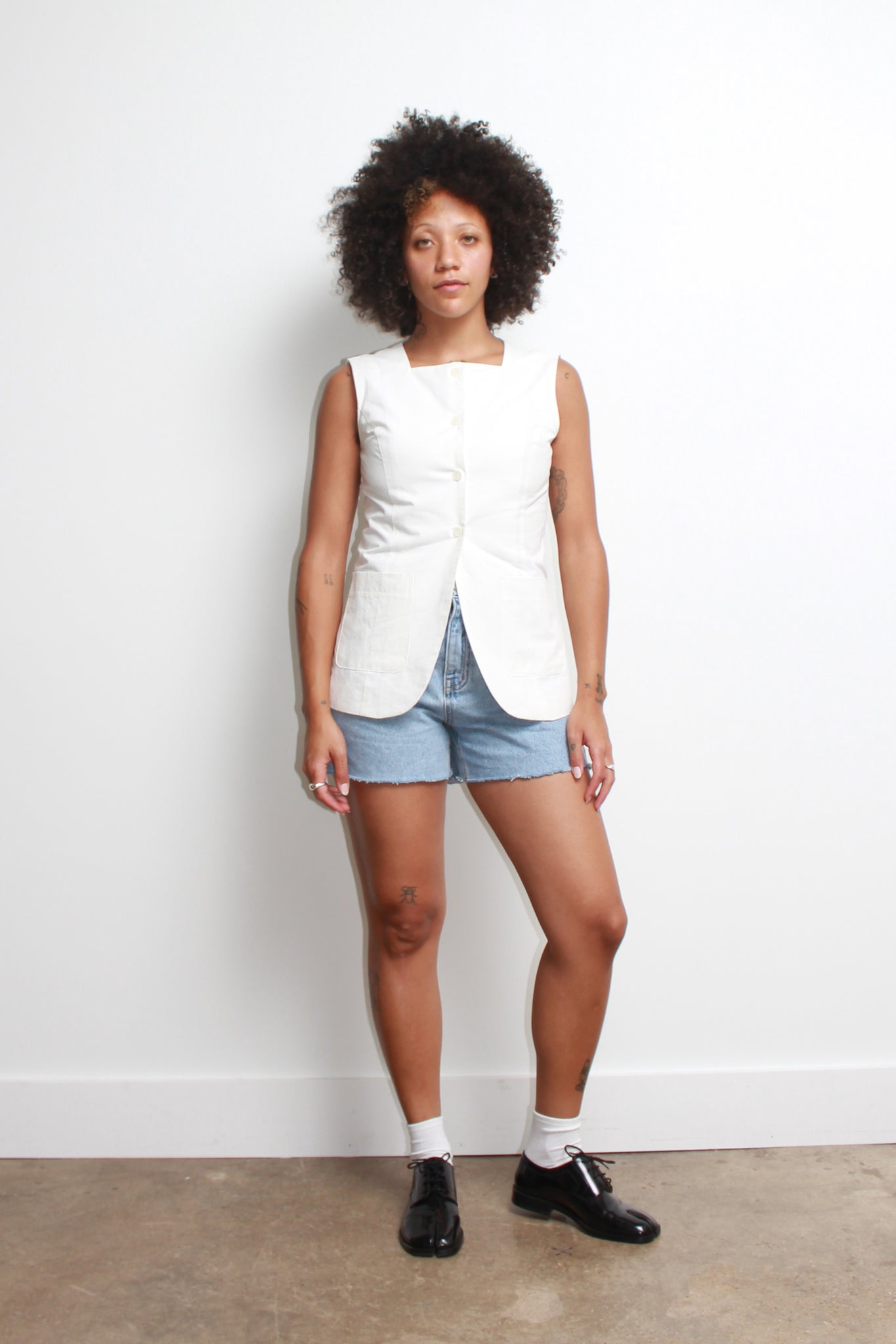 Pepper Linen Vest in White