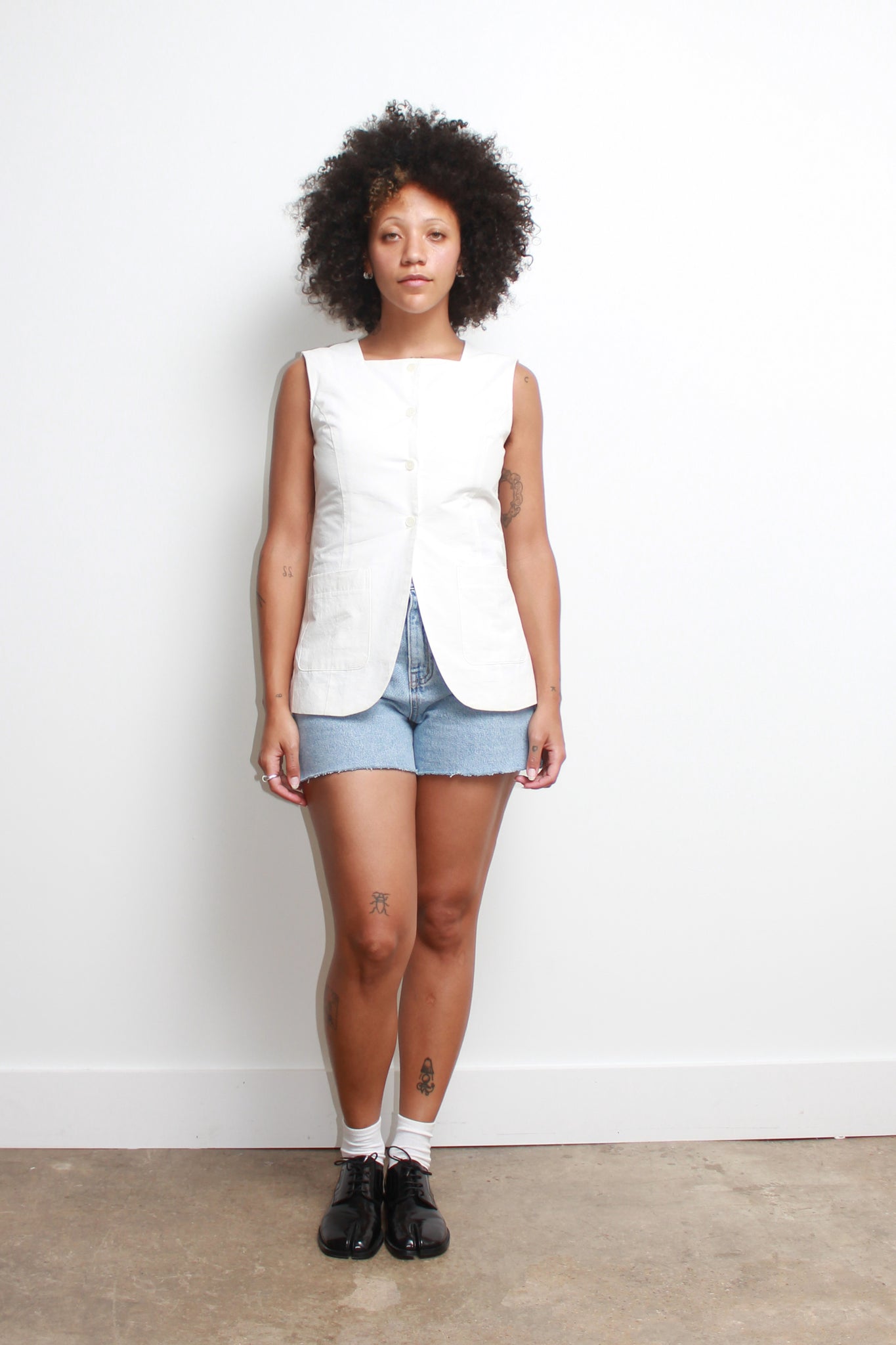 Pepper Linen Vest in White