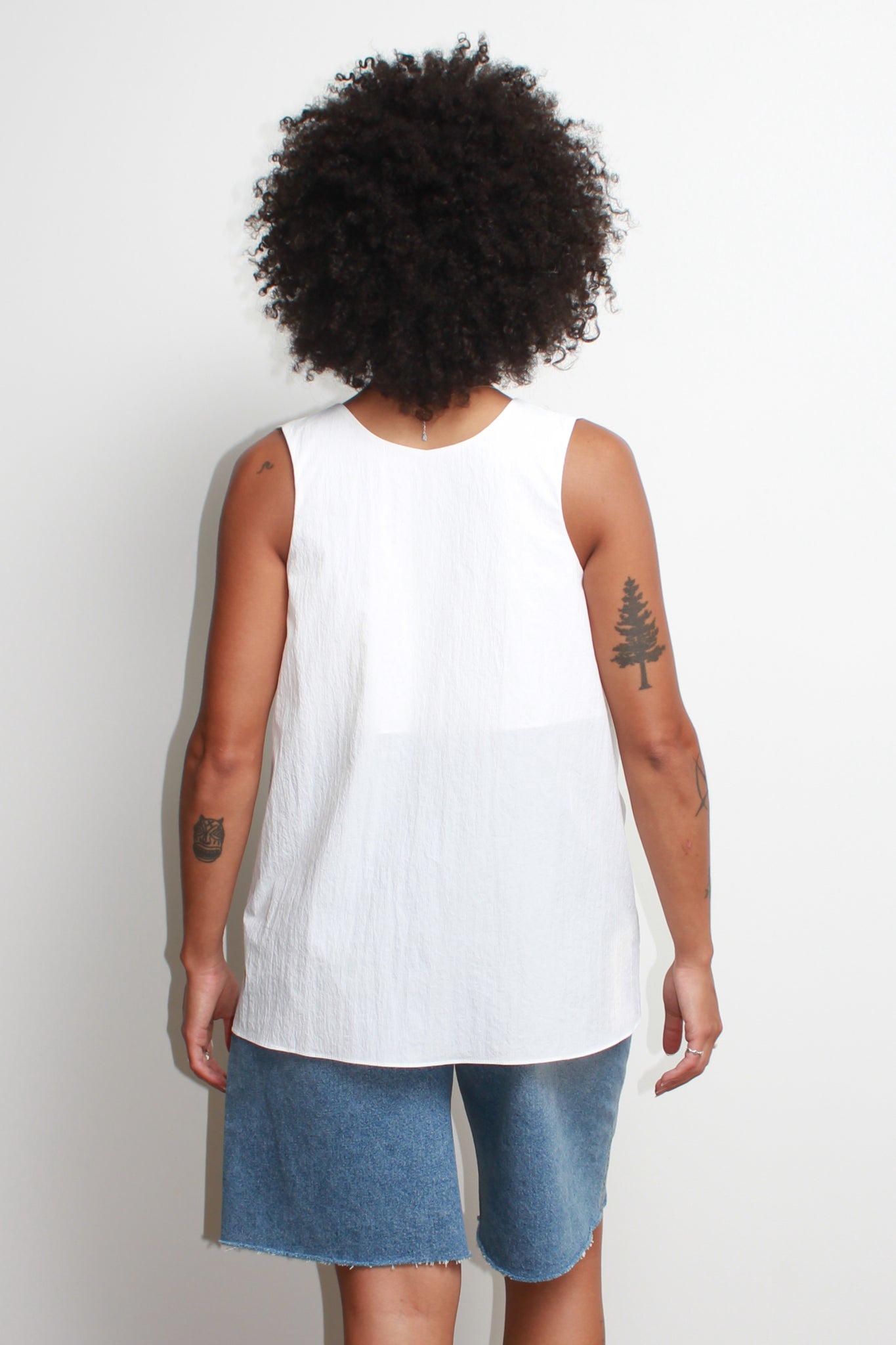 Margo Twist Sleeveless Top in White