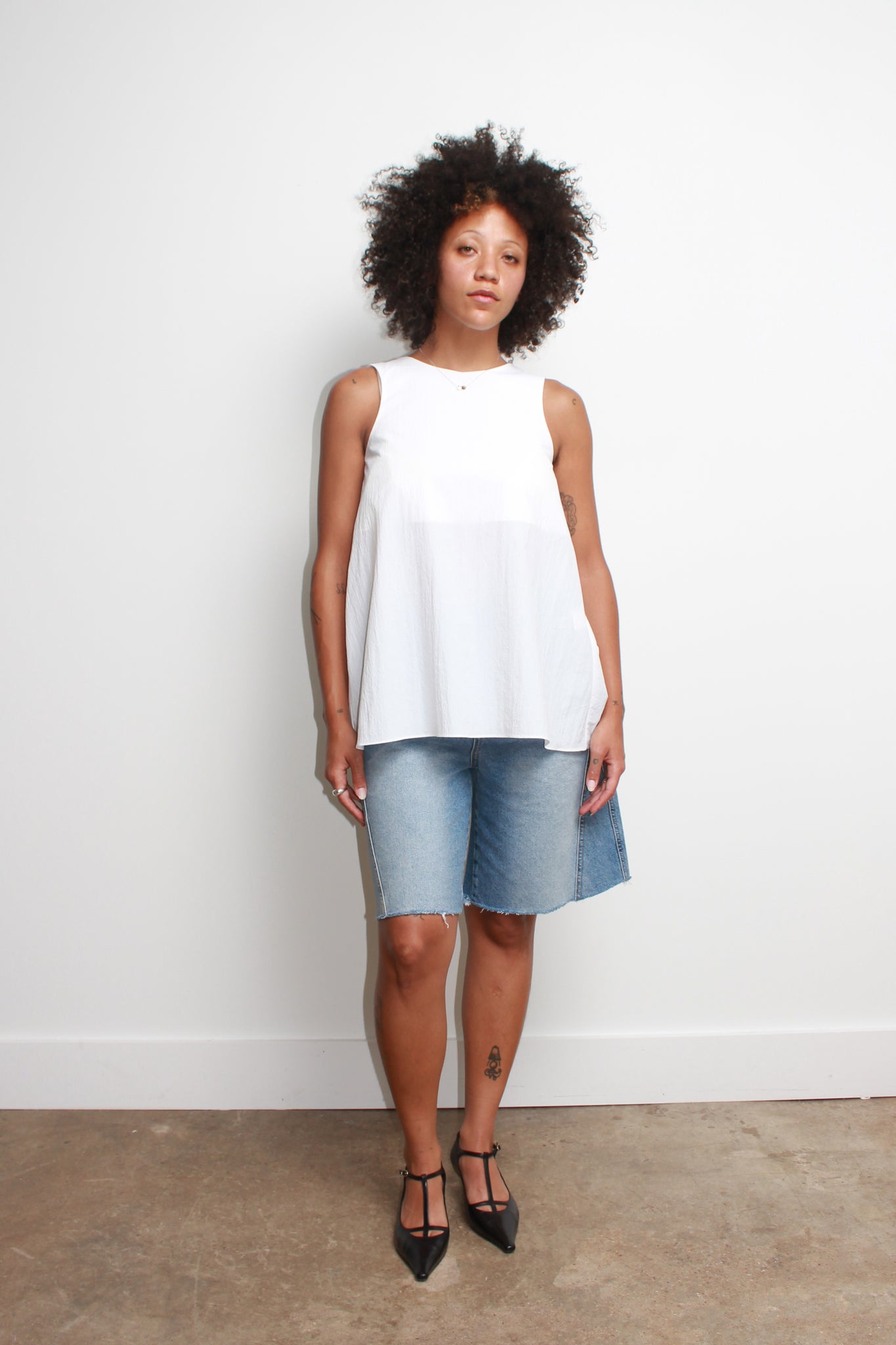 Margo Twist Sleeveless Top in White