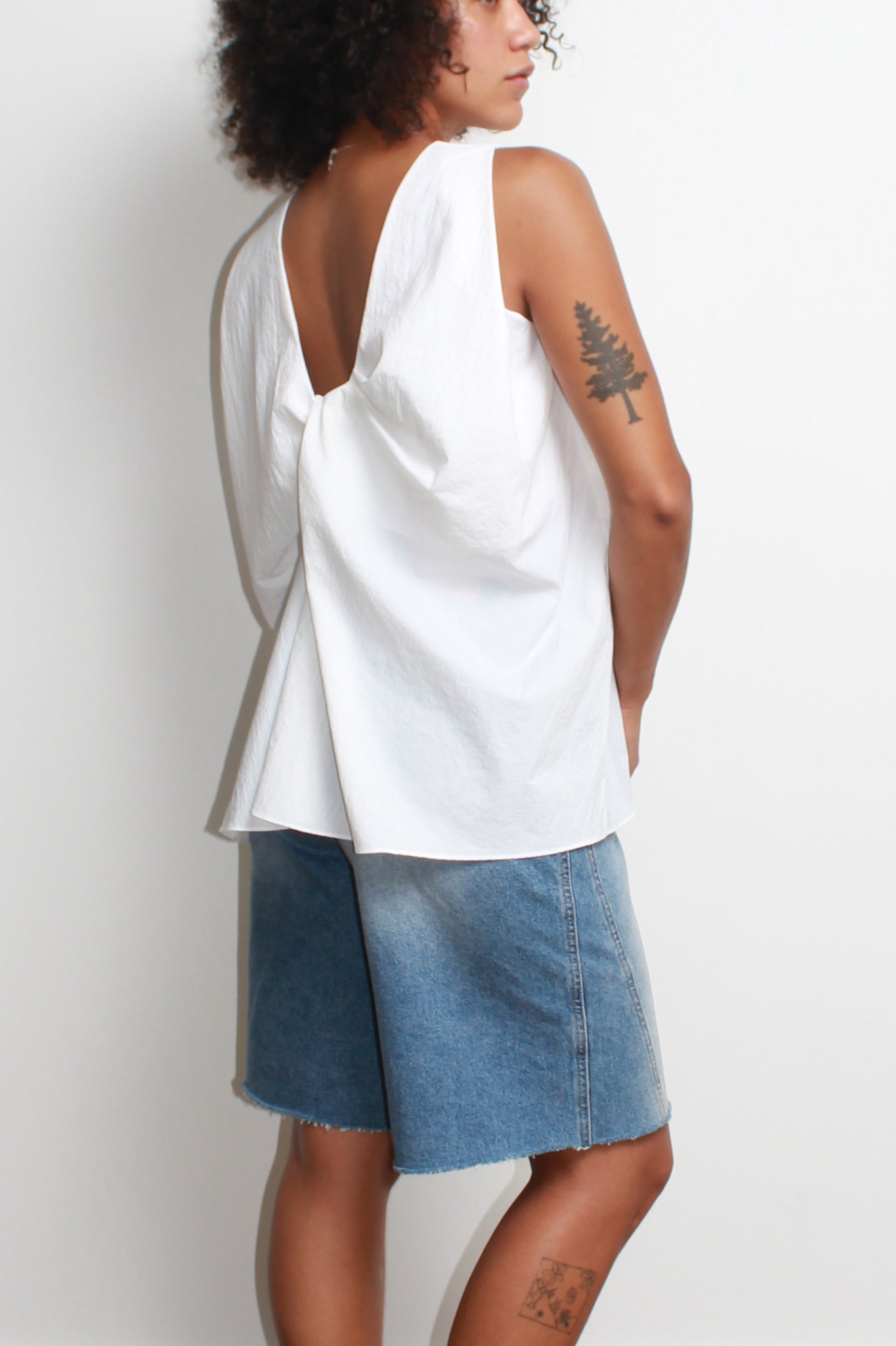 Margo Twist Sleeveless Top in White