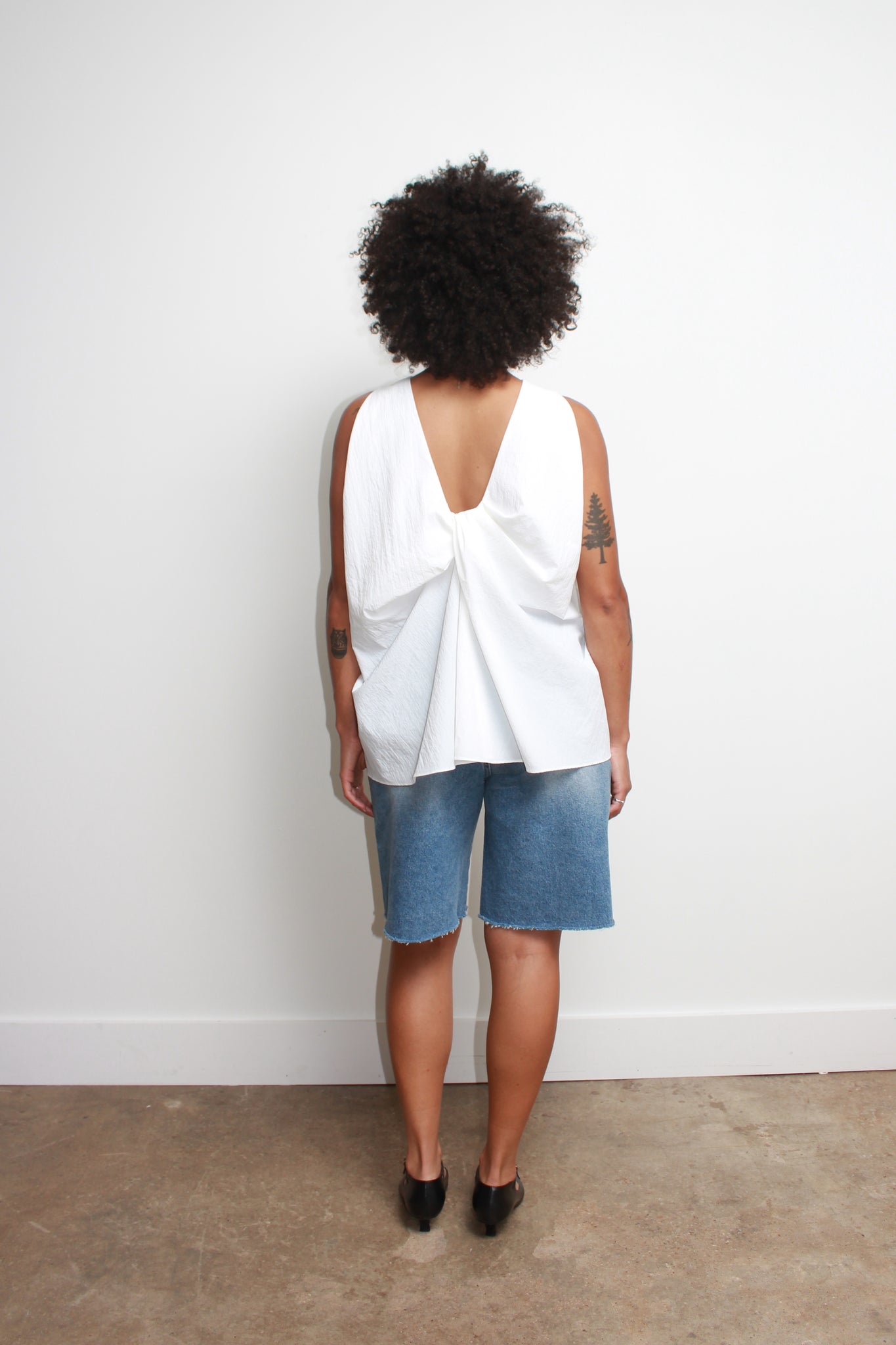 Margo Twist Sleeveless Top in White