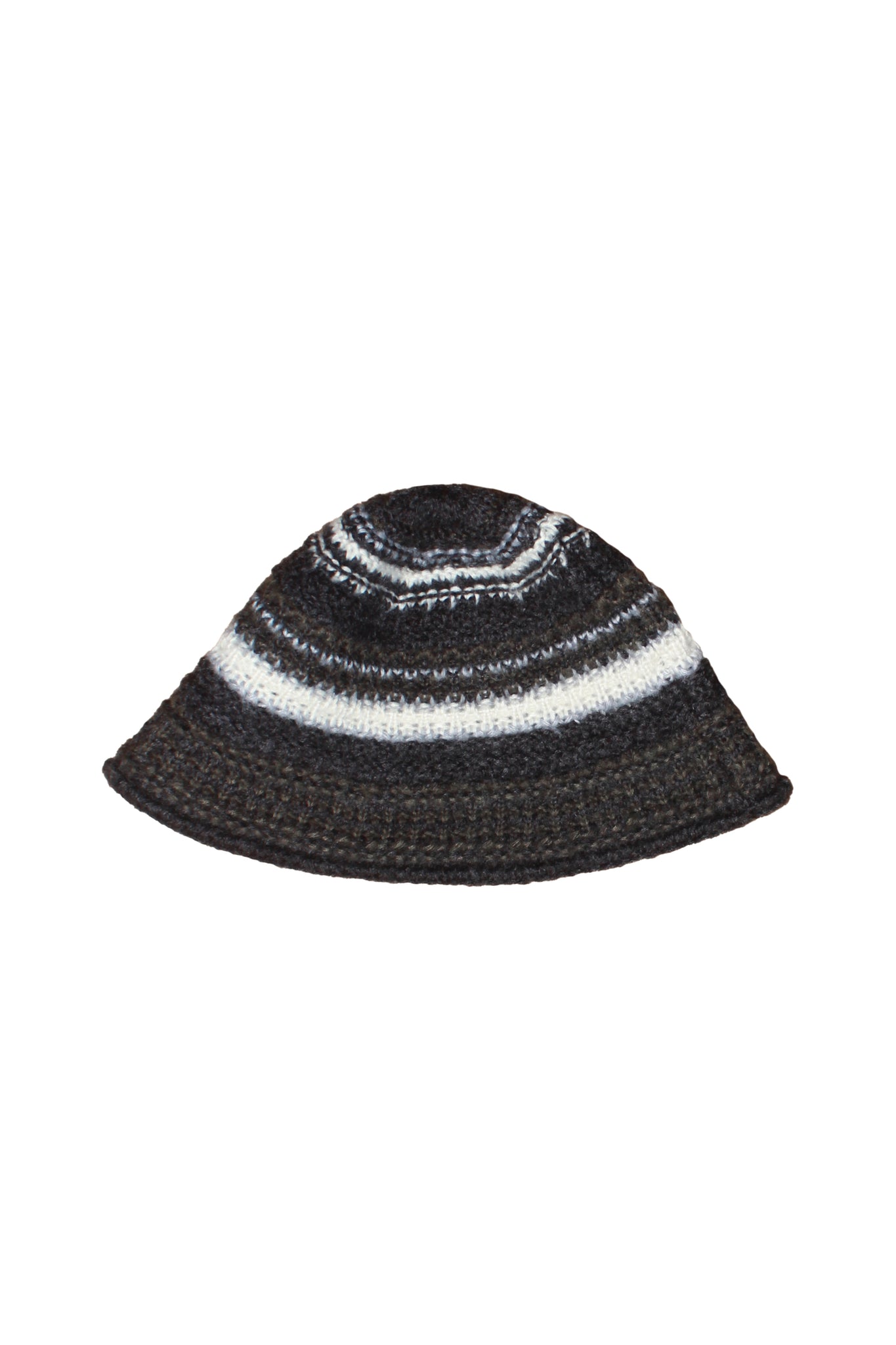 Stripe Knit Bucket Hat in Charcoal