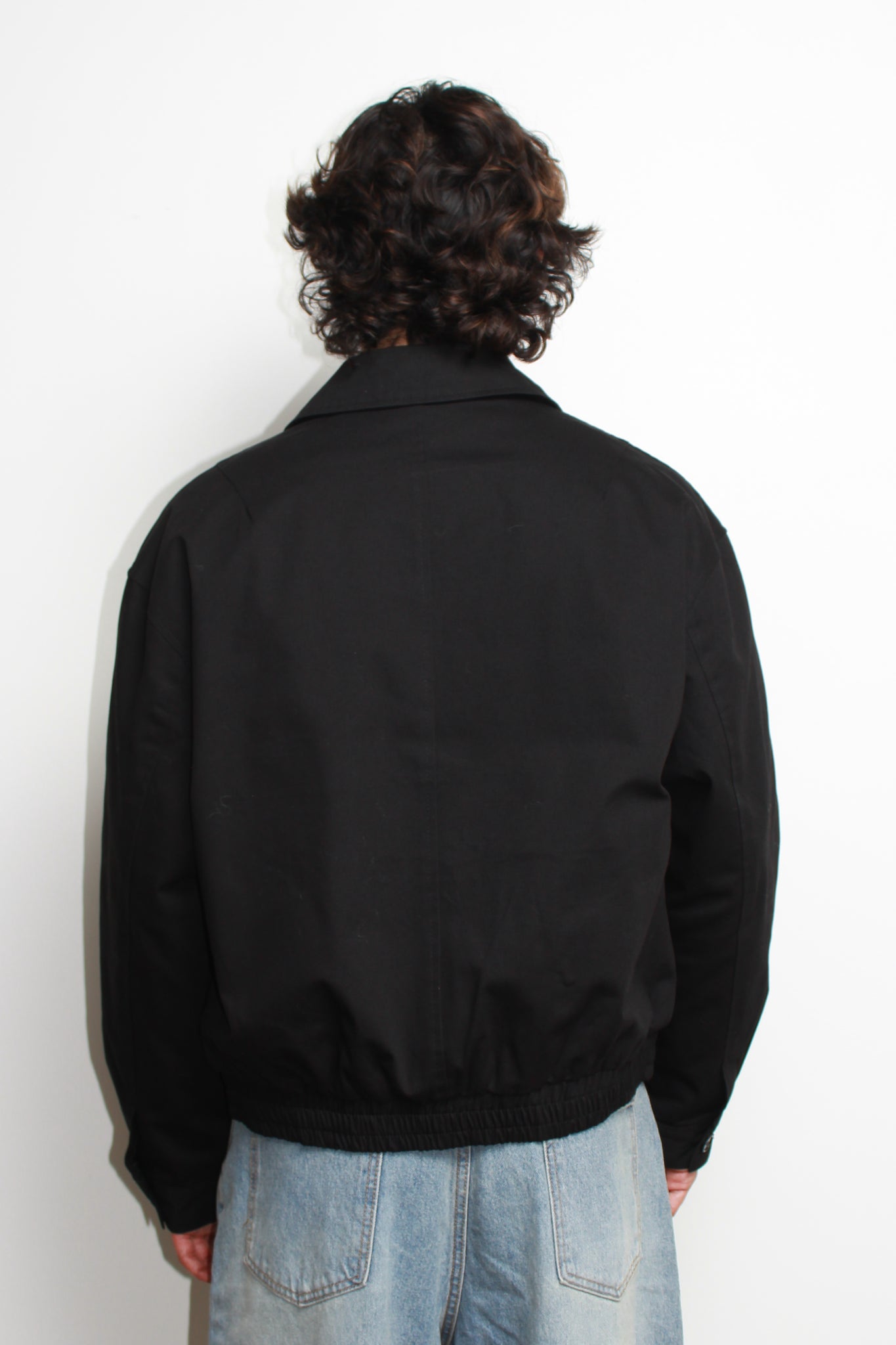 Curved Blouson Jacket in Black