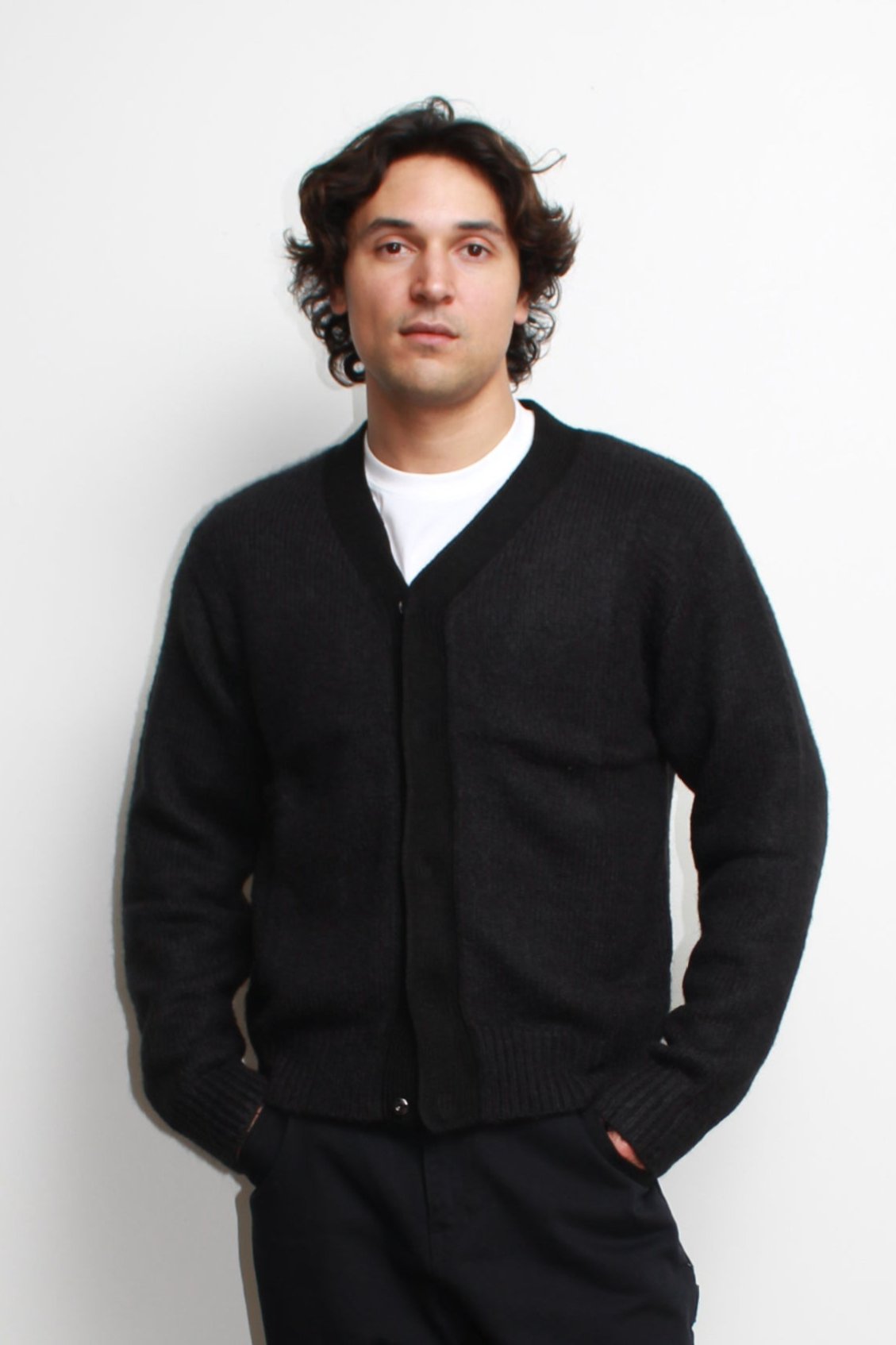 Lemay Snap Button Cardigan in Black