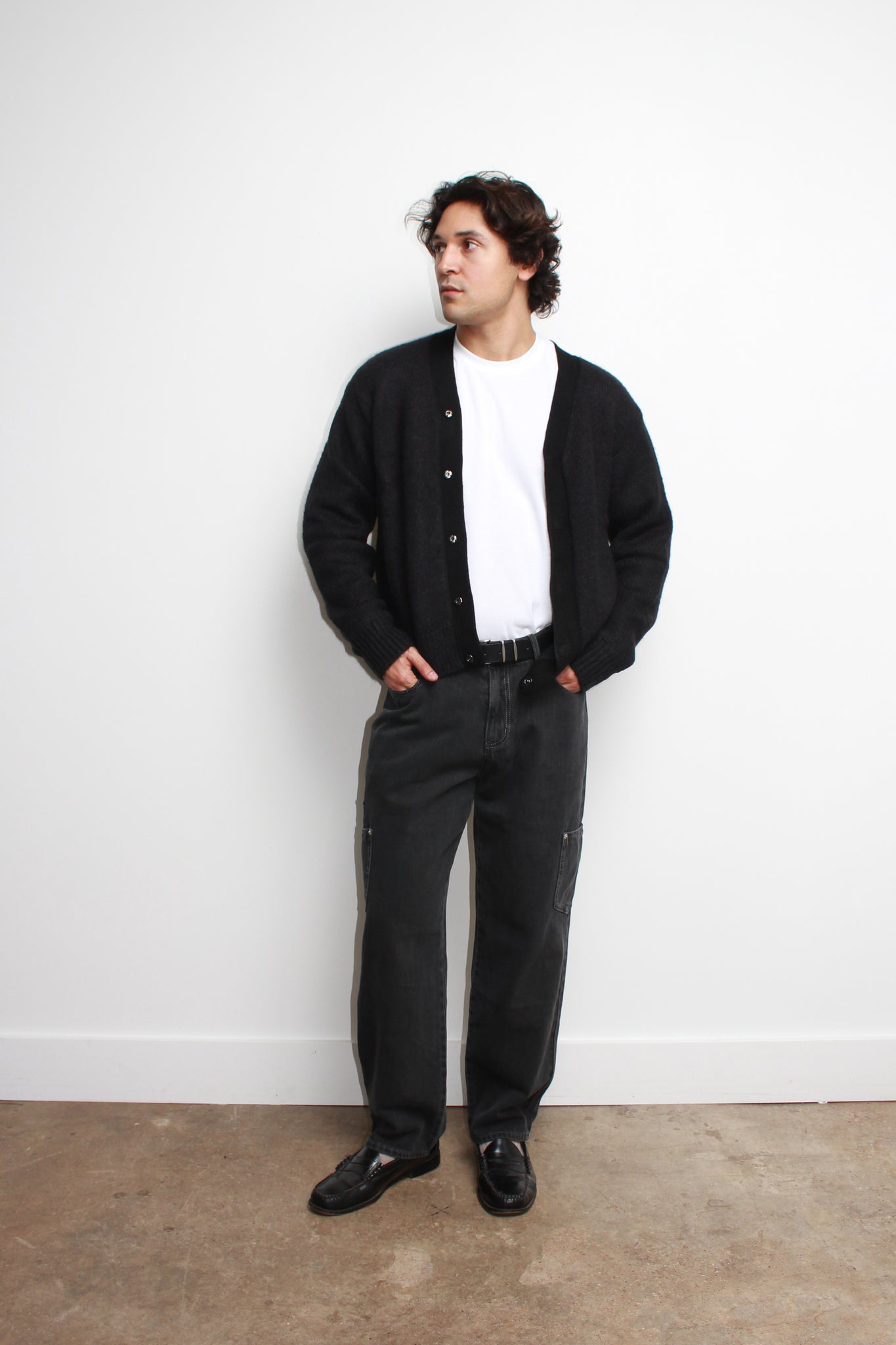 Lemay Snap Button Cardigan in Black