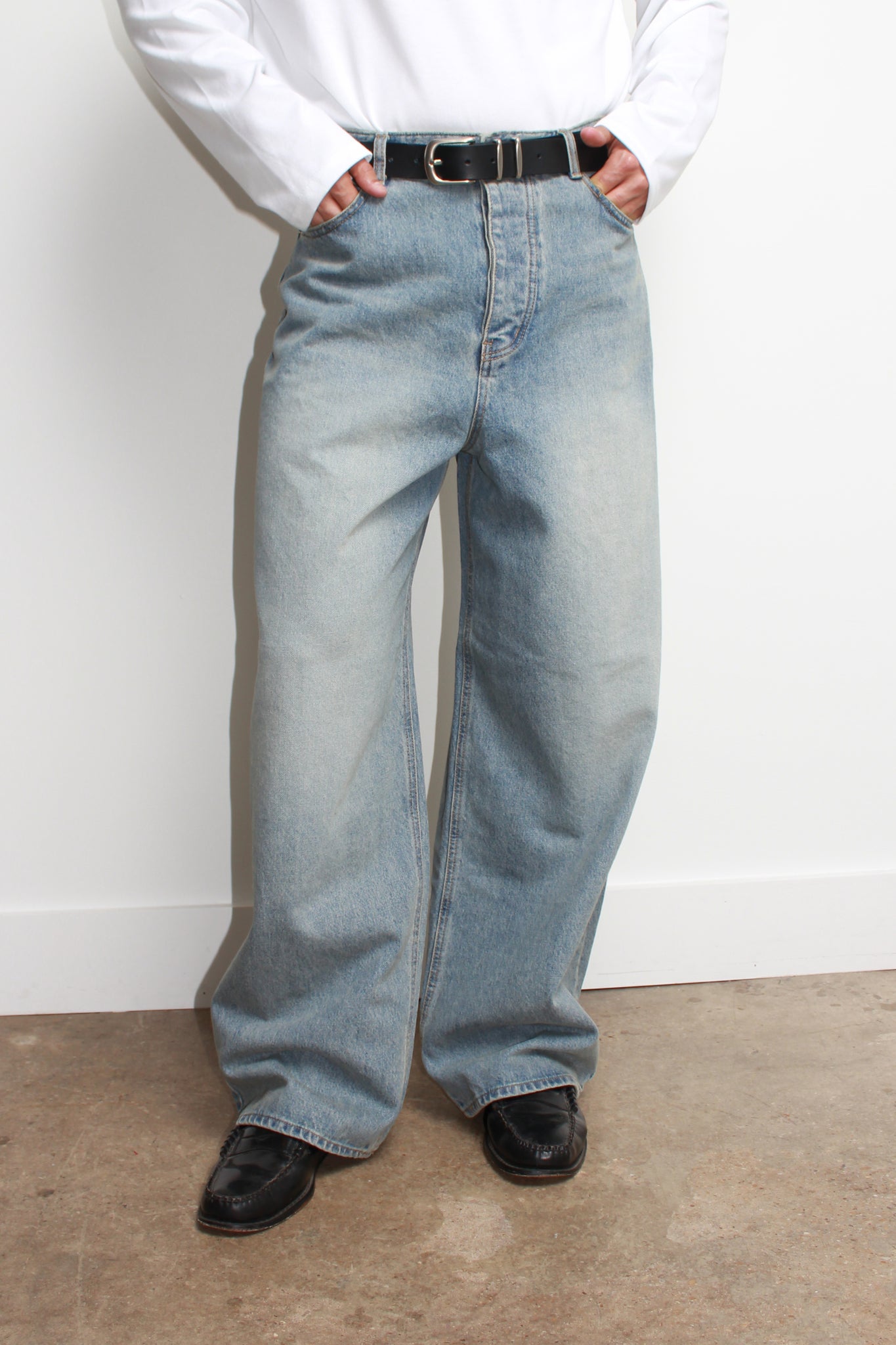 Wide Boy Vintage Wash Denim Pants