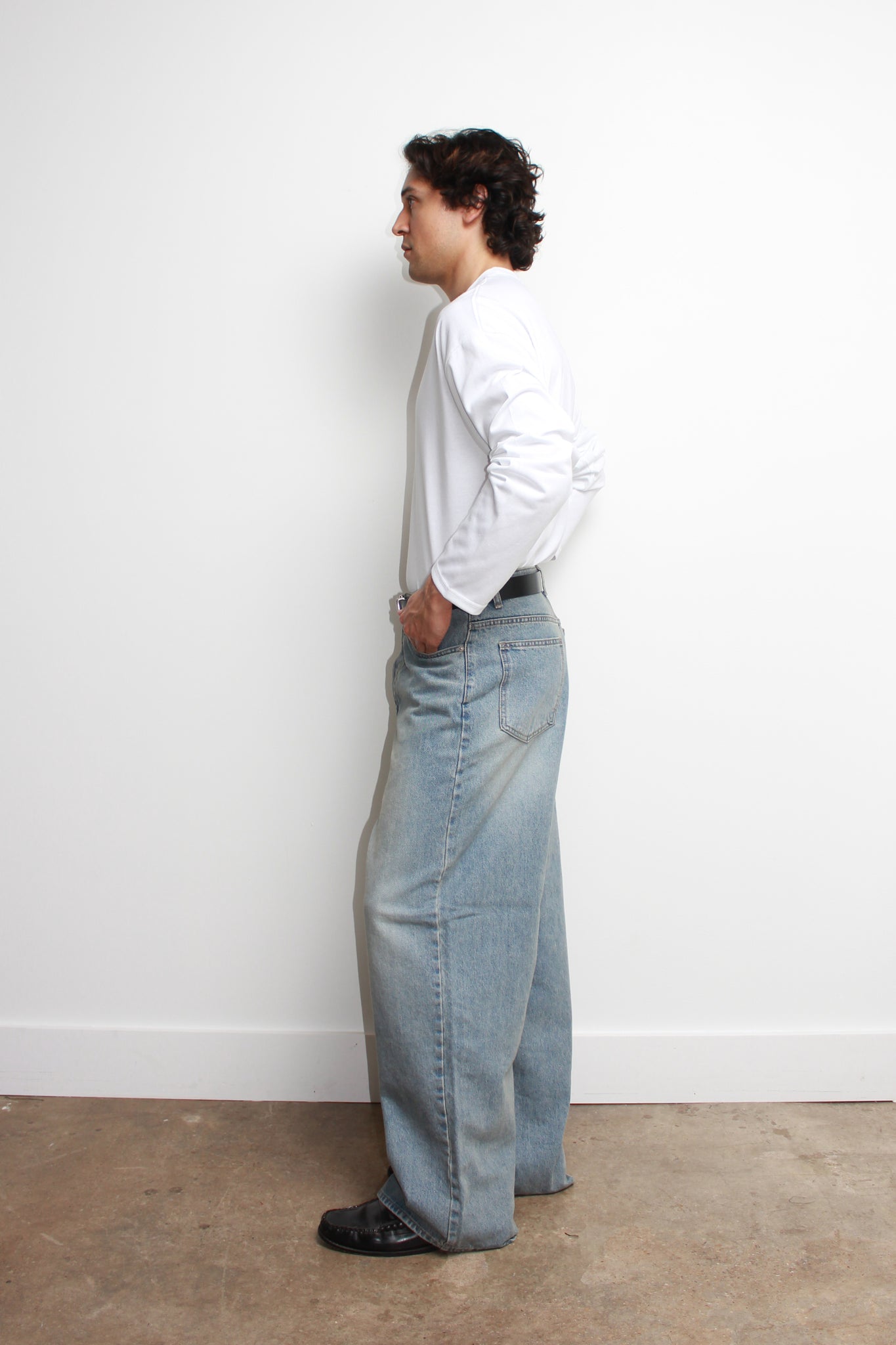 Wide Boy Vintage Wash Denim Pants