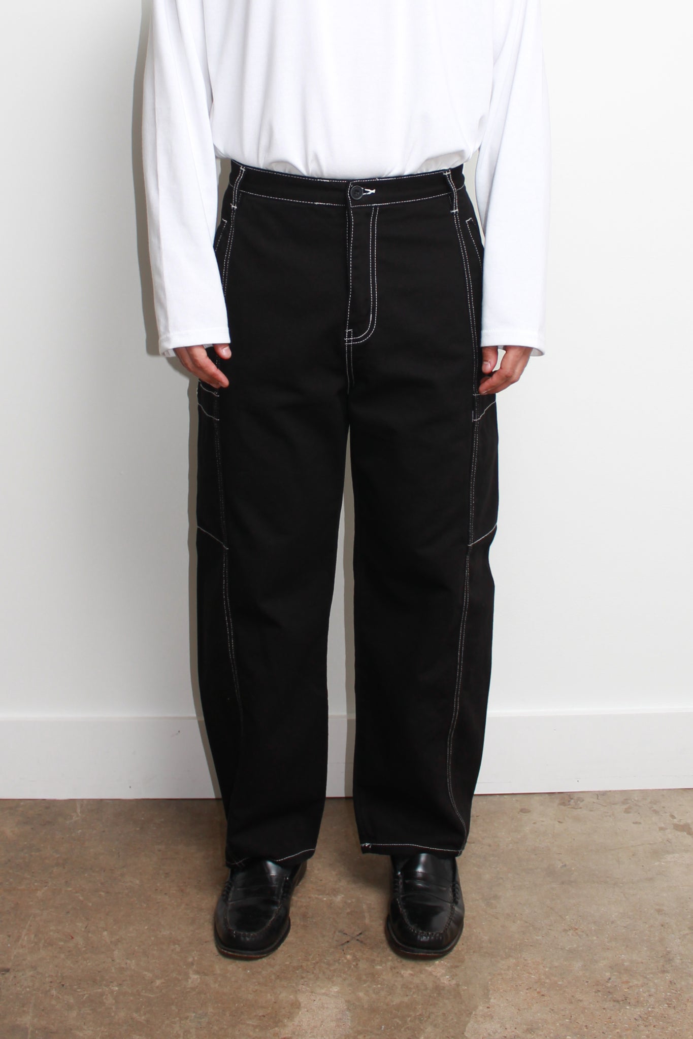 Stitch Cargo Pants In Black