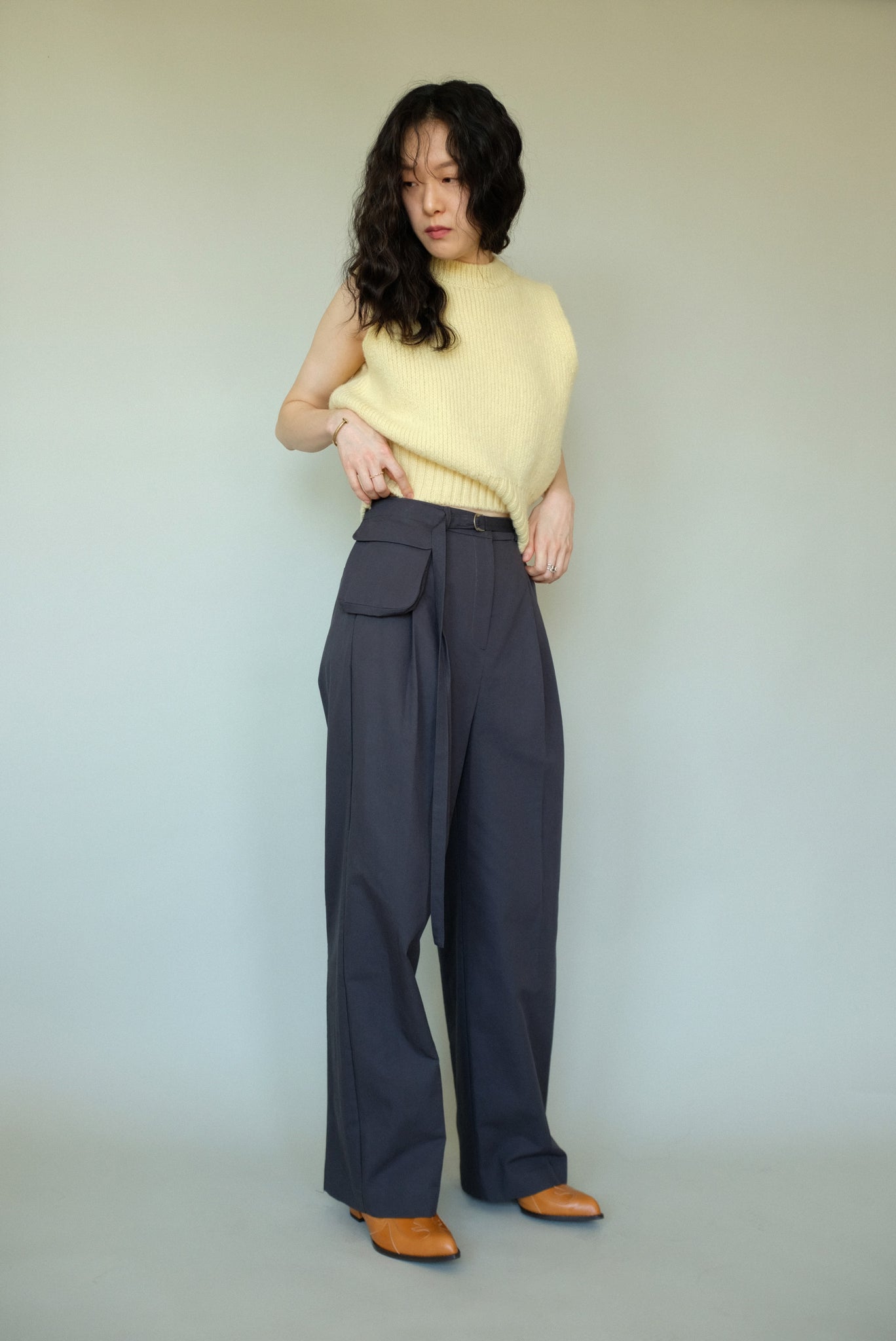 Lemon Cream Wool Vest