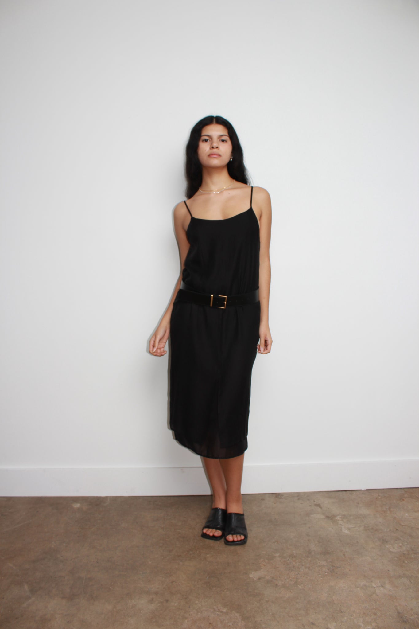Silhouette Layered Dress in Black