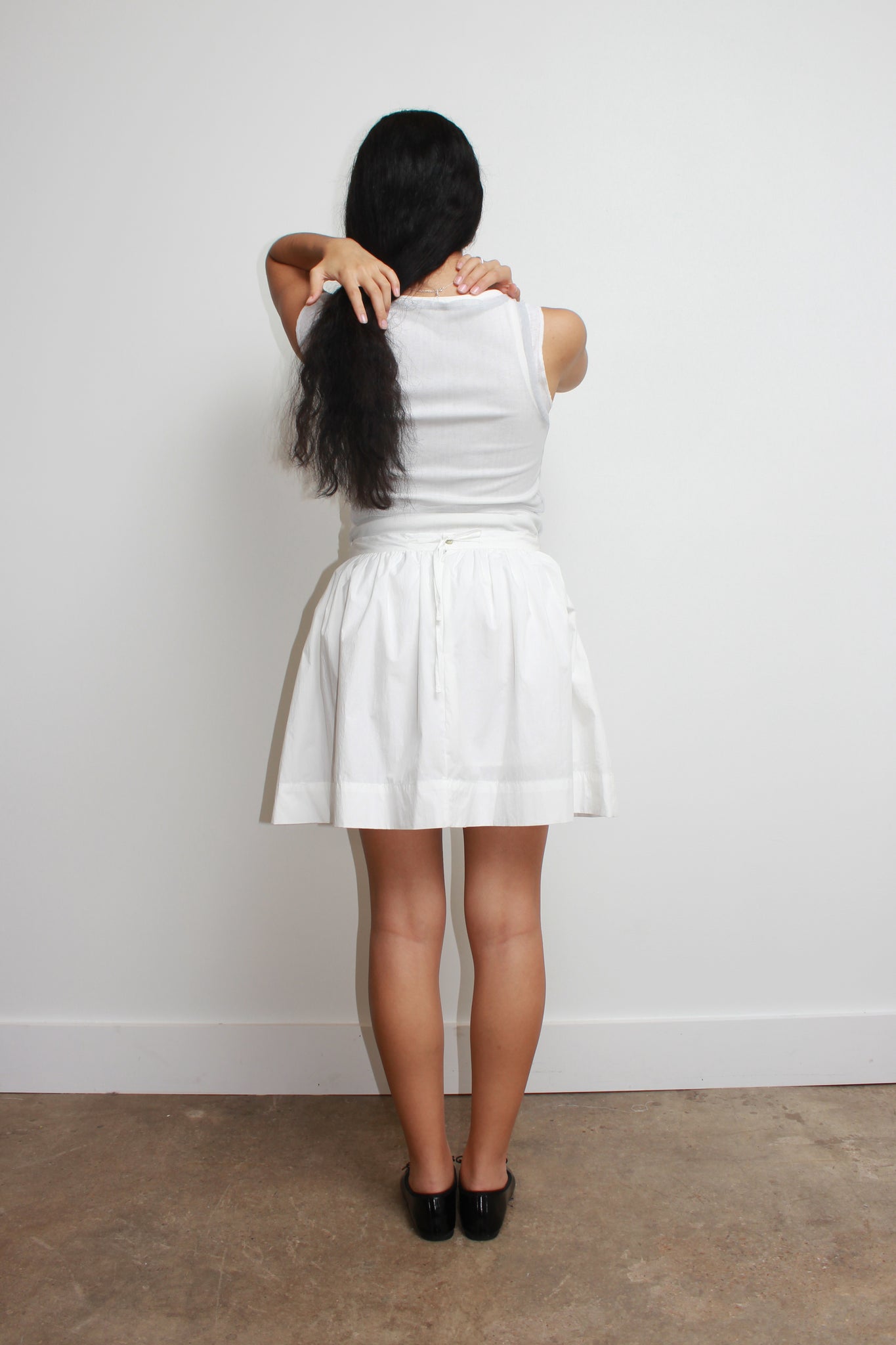 Breeze Shirring Mini Skirt in White