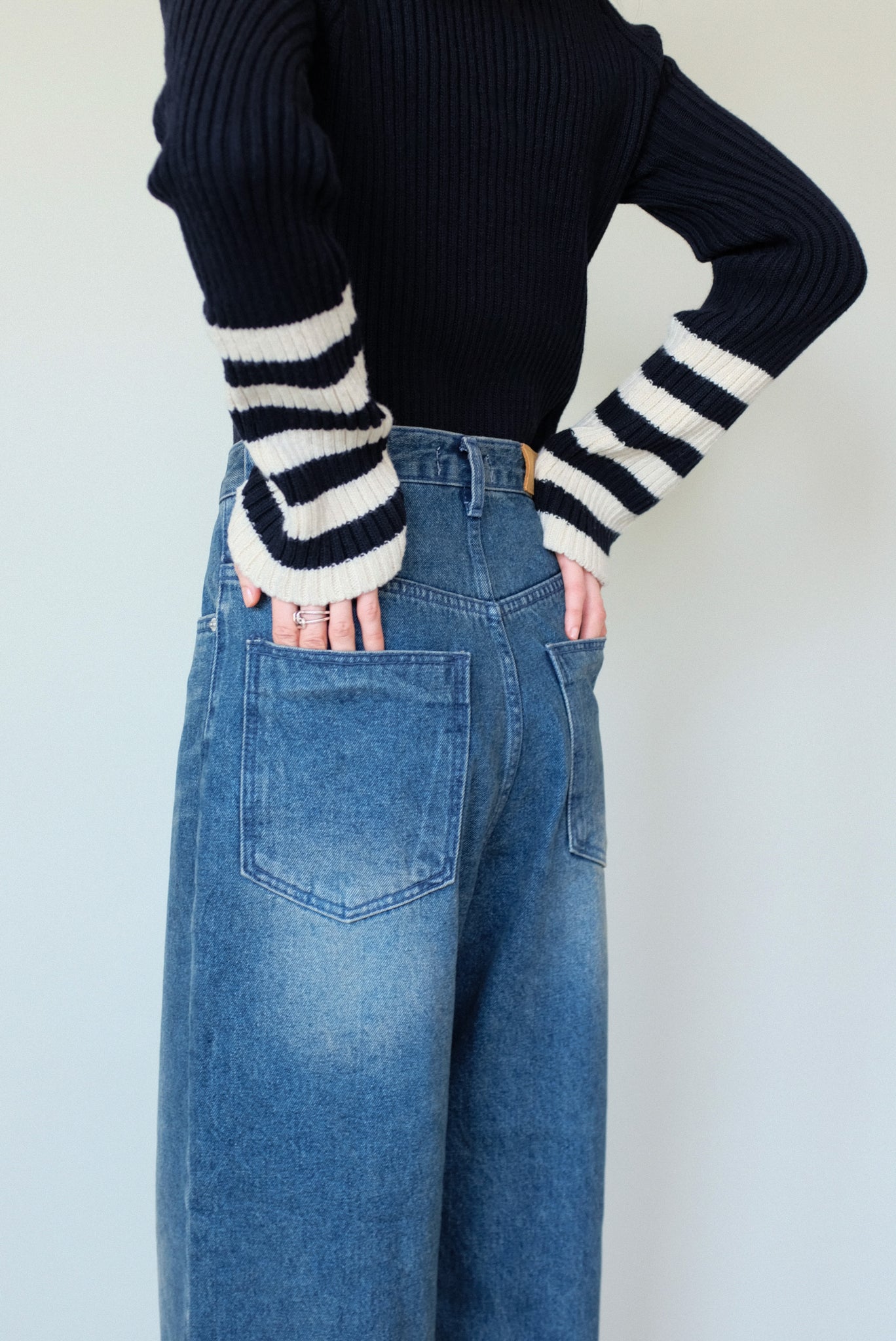 Striped Knit Top in Navy