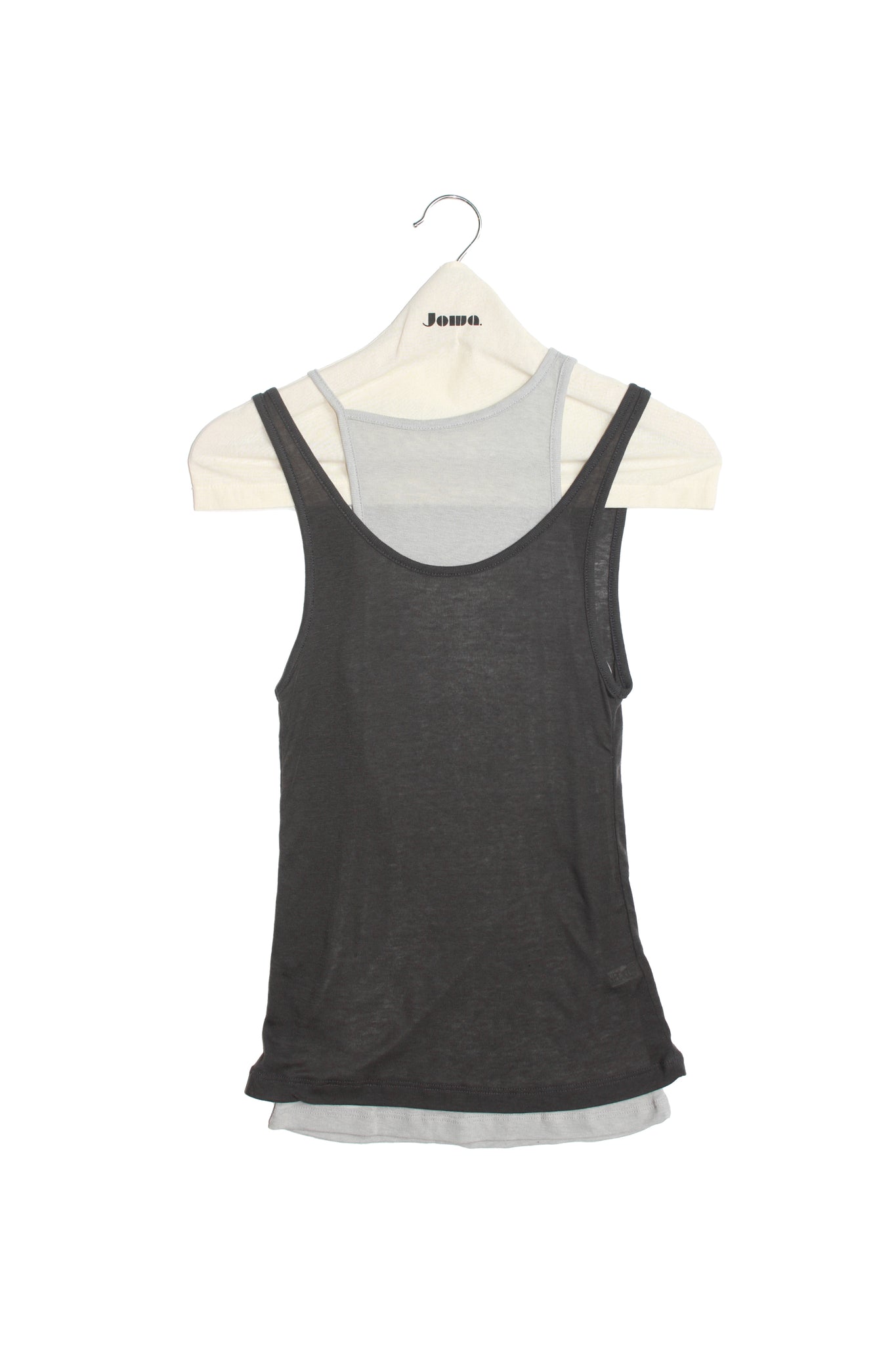 Tear Sleeveless Layered Top in charcoal