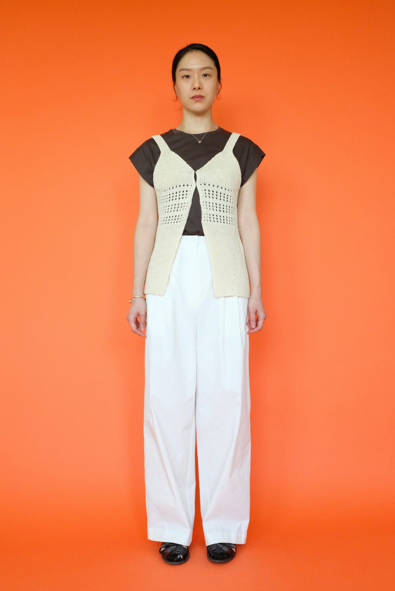 Olivia Knit Vest in Cream