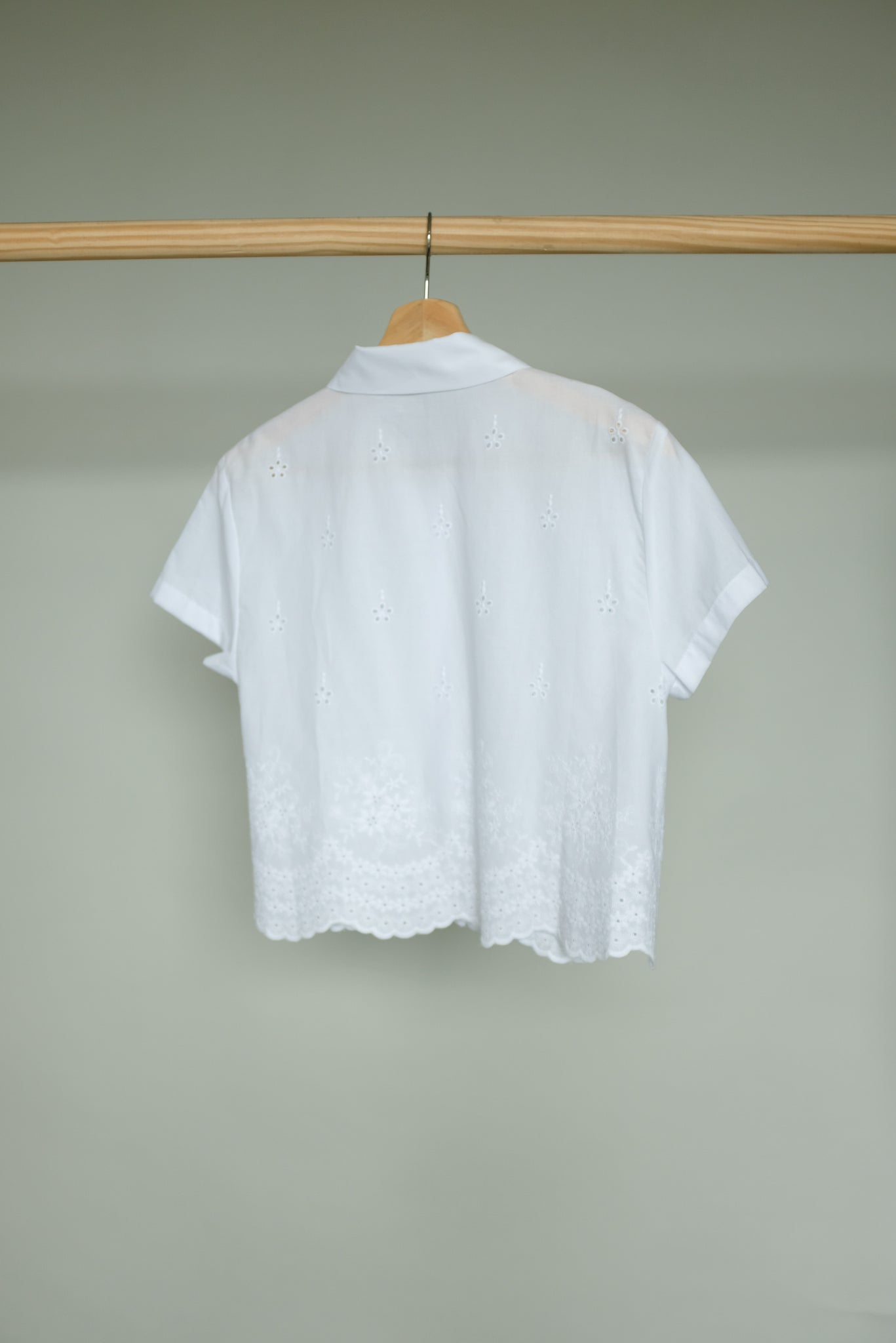 Petite] Lace Button Up Shirt Top (2 Colors)