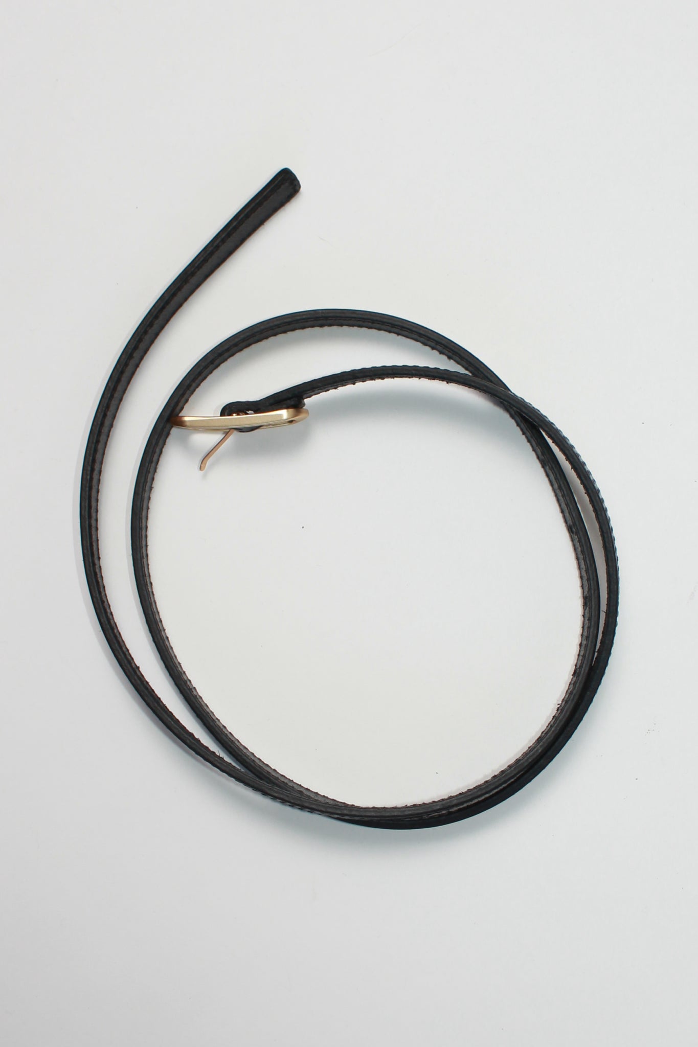 Terr Leather Belt in Gold Black