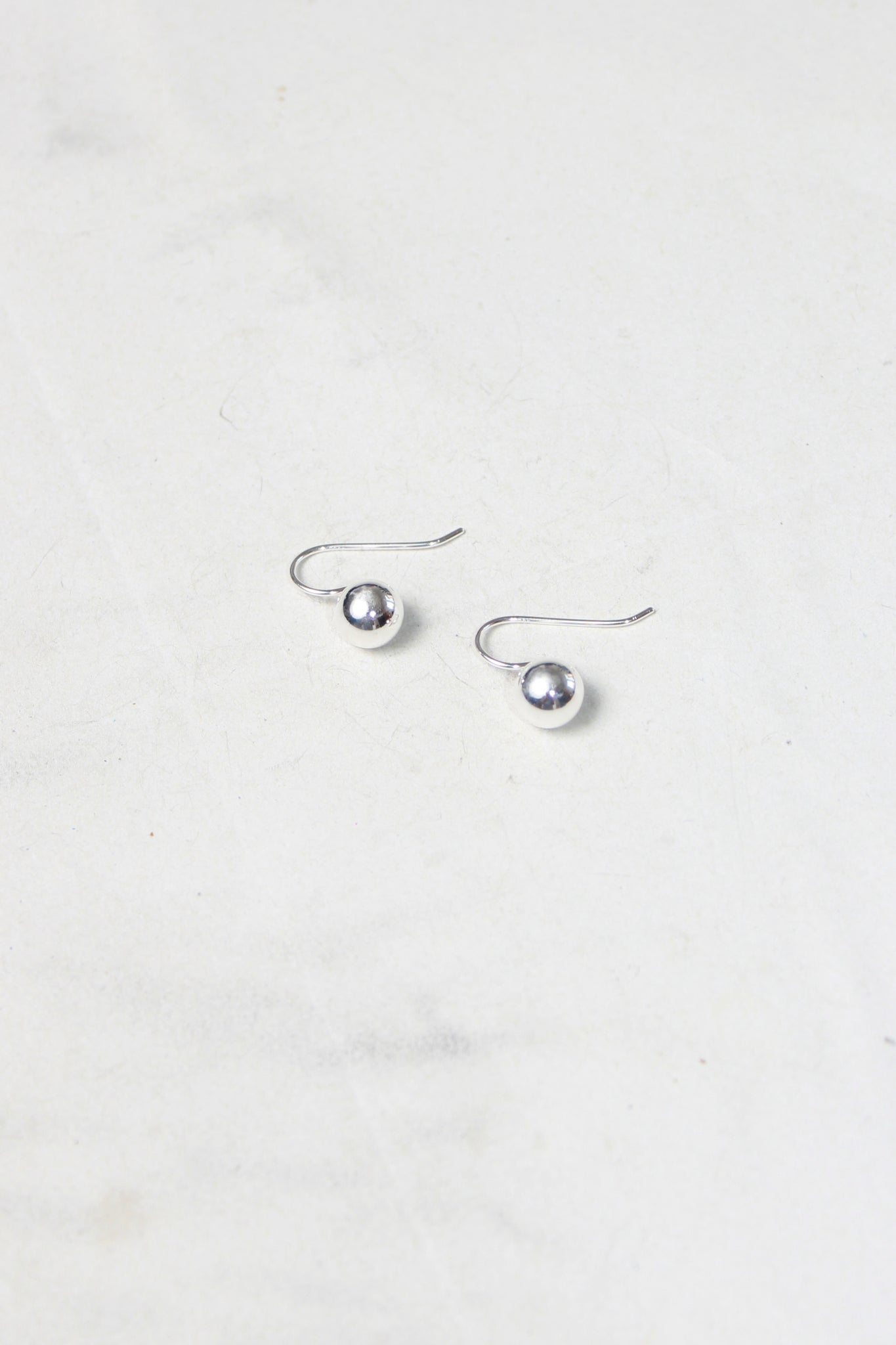 Silver Ball Hook Earring