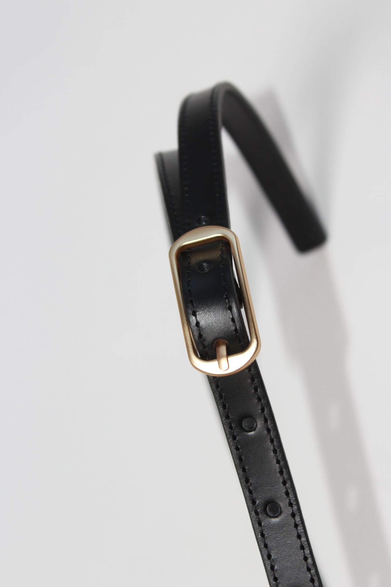 Terr Leather Belt in Gold Black