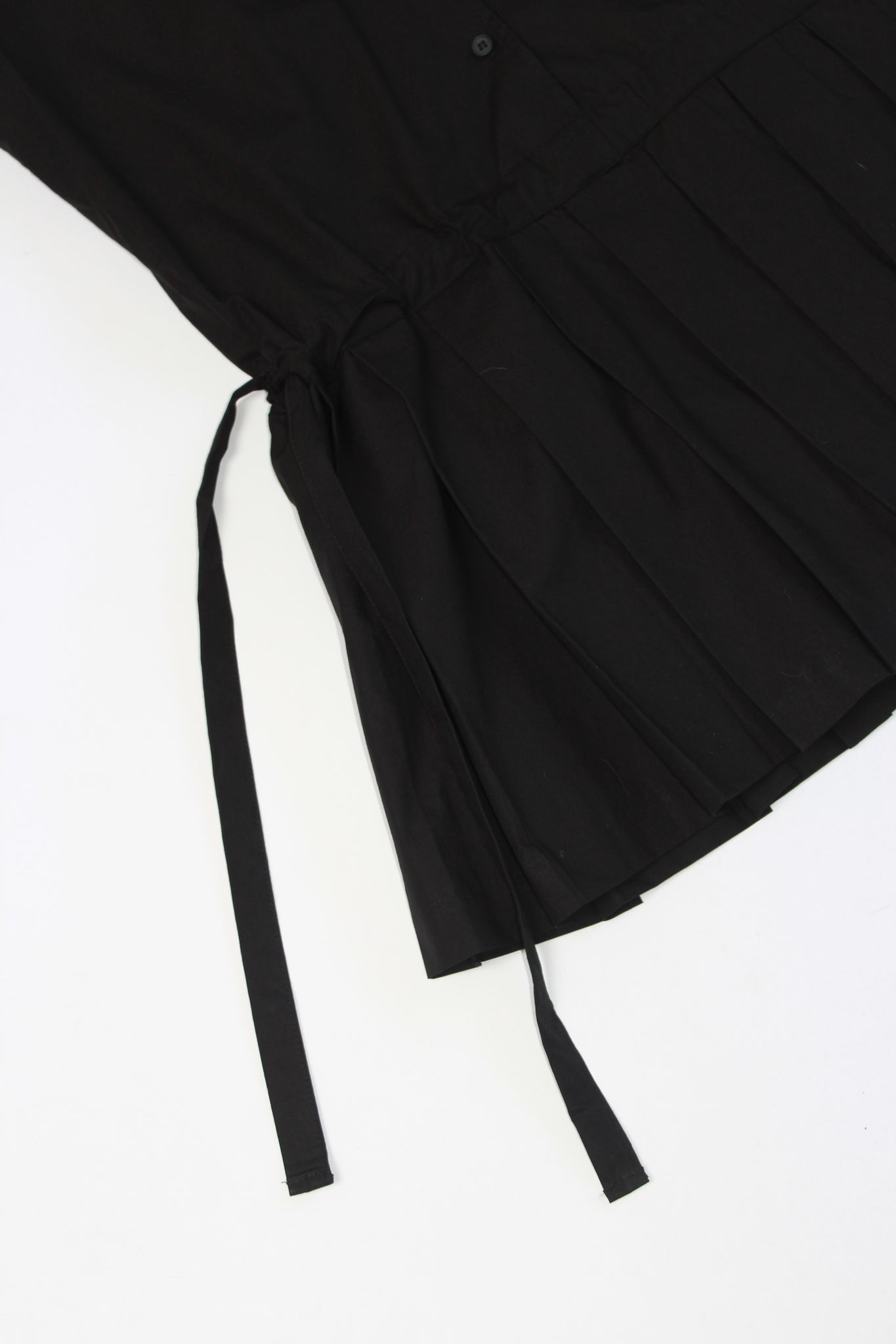 Eighty Pleats Shirt Dress in Black