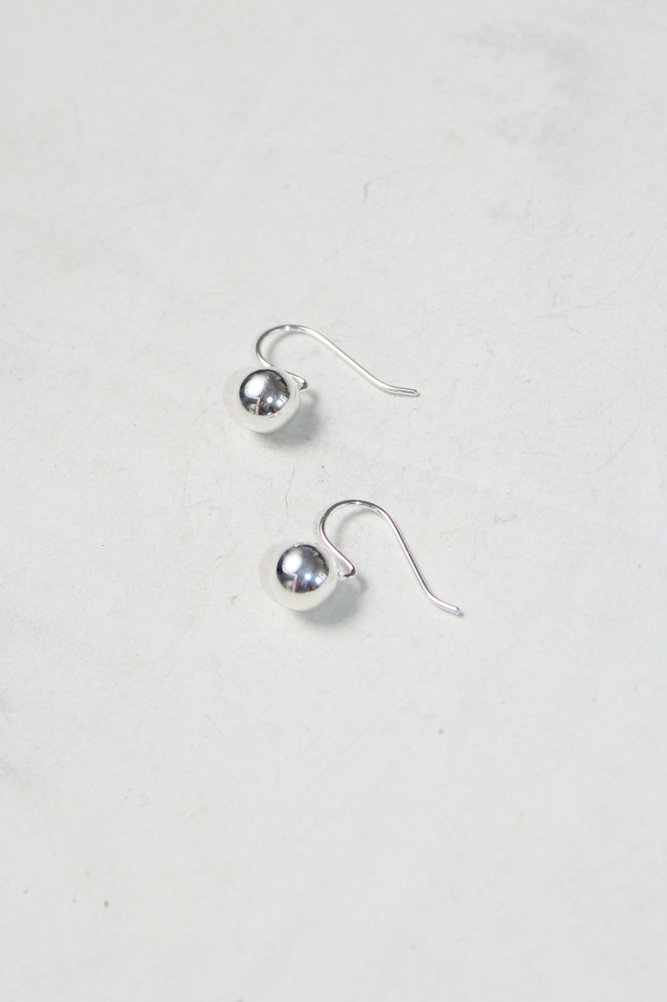 Silver Ball Hook Earring