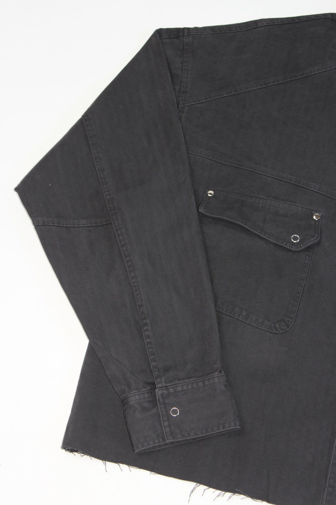 Dying Cutting Crop Denim Shirt