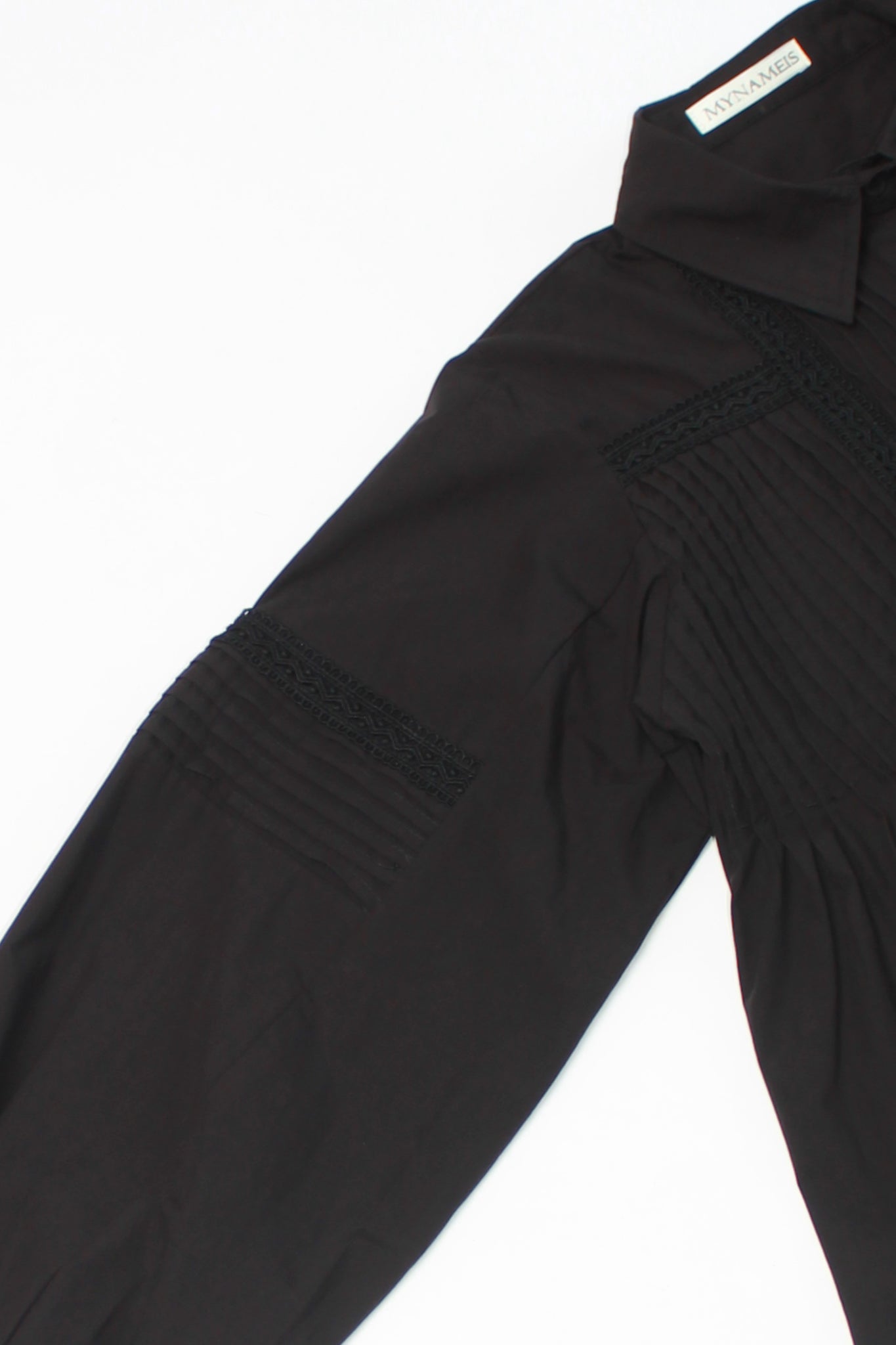 Louis Pin Tuck Volume Shirt in Black
