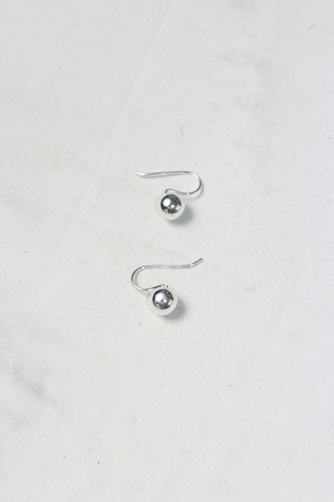 Silver Ball Hook Earring