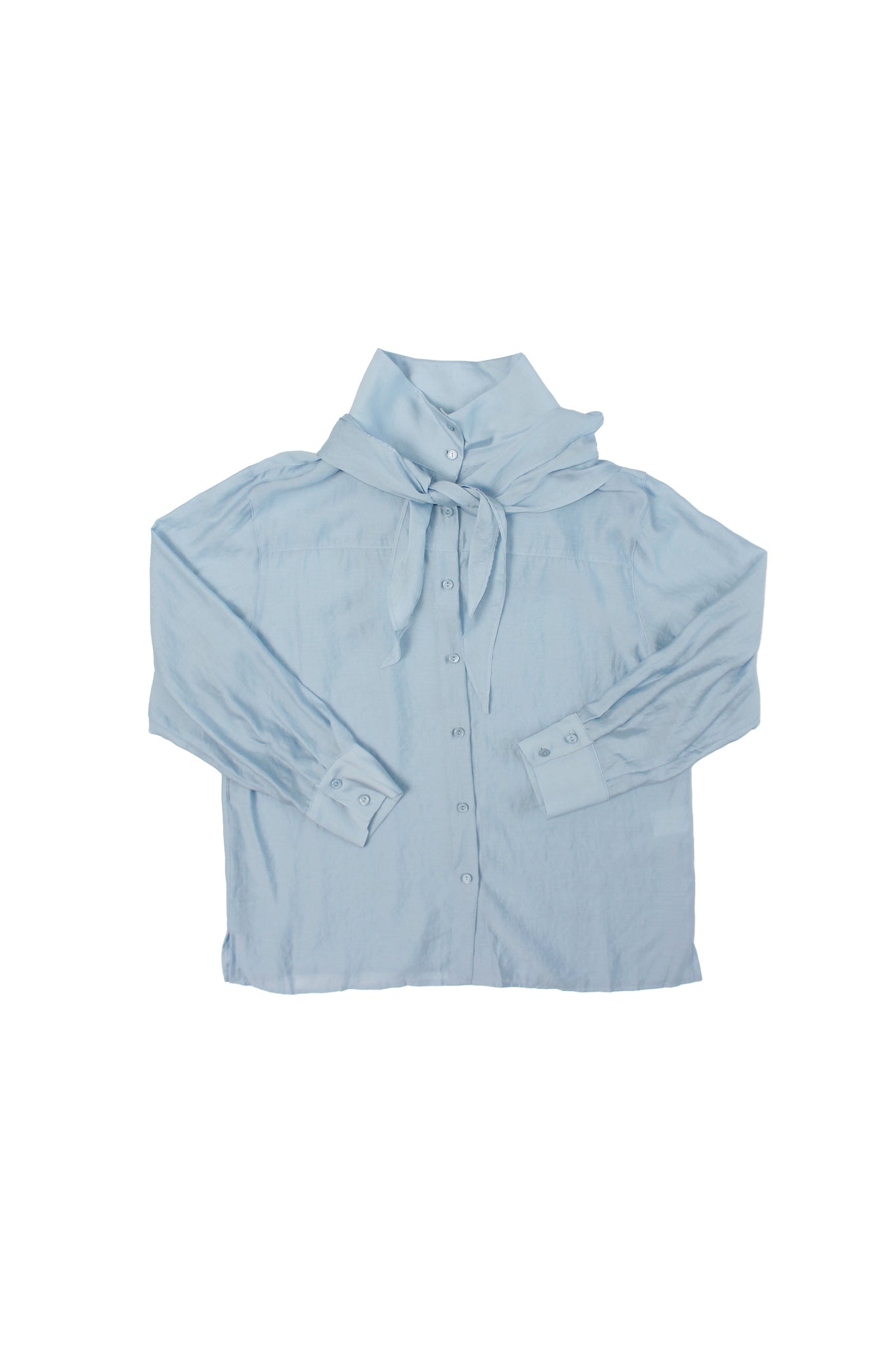 Lake Mockneck Scarf Shirt in Sky Blue
