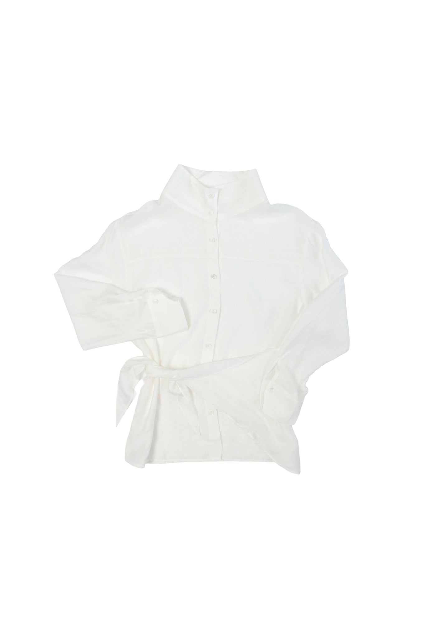 Lake Mockneck Scarf Shirt in Off white