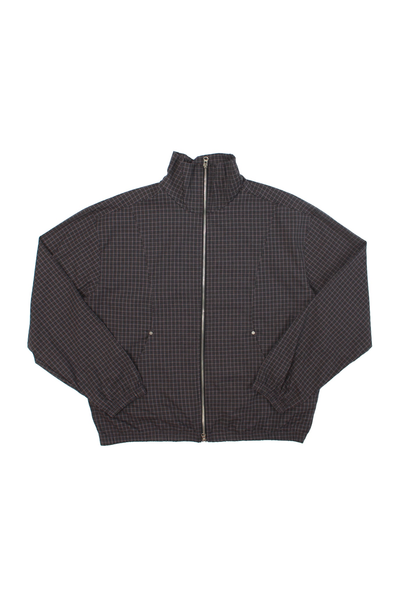 Kai Plaid Zipper Shirket in Navy