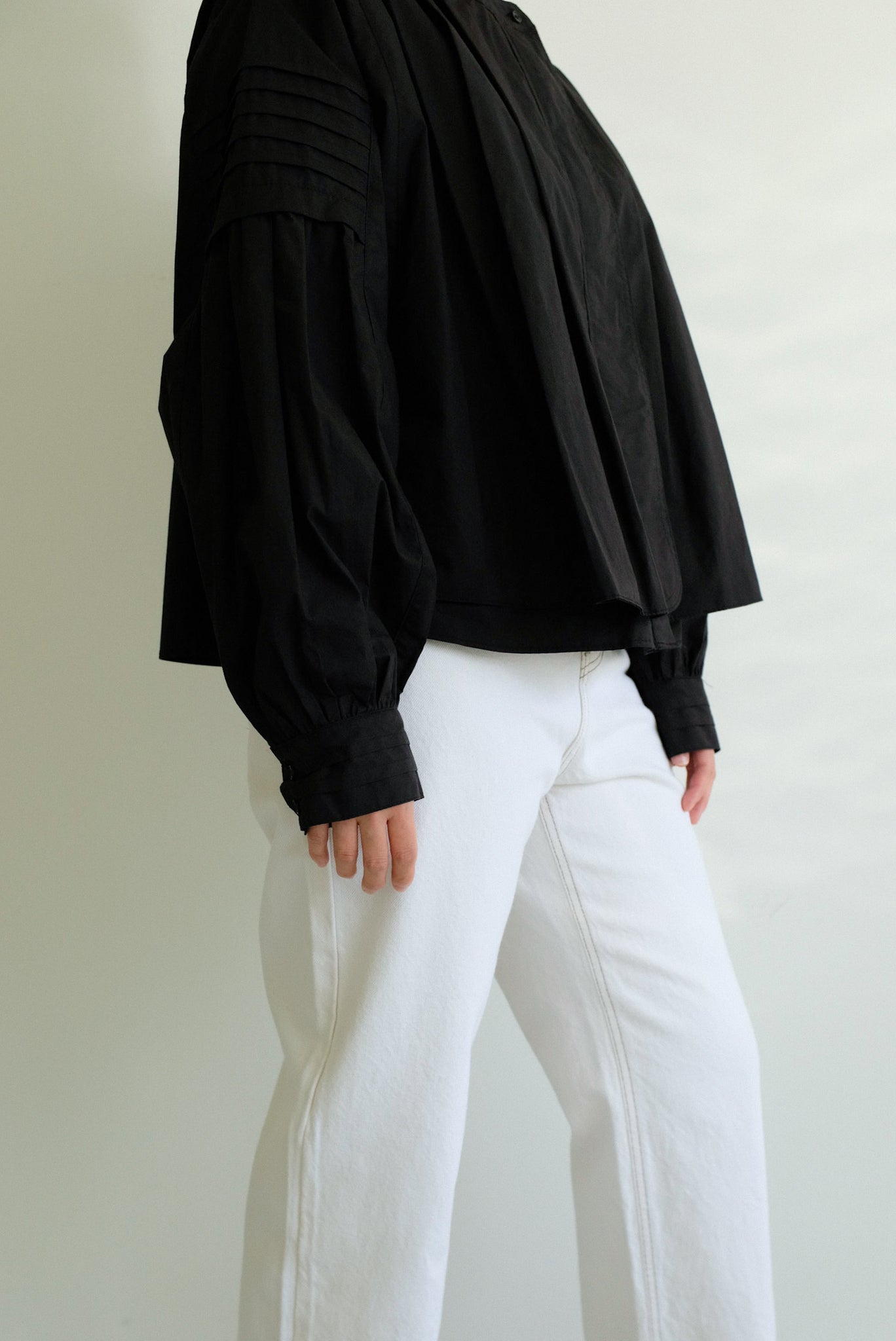 Contrast Stitch Ecru Denim