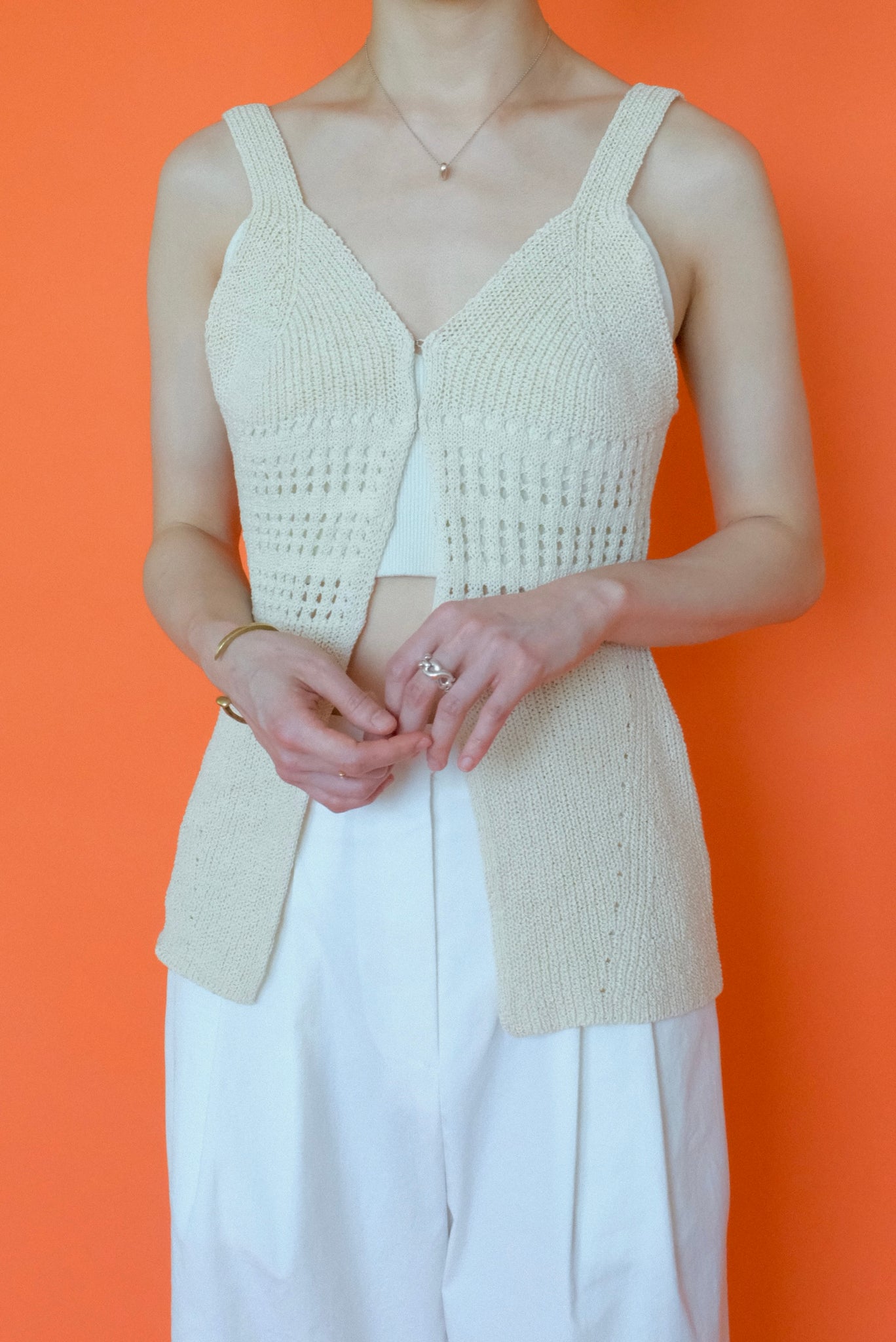 Olivia Knit Vest in Cream