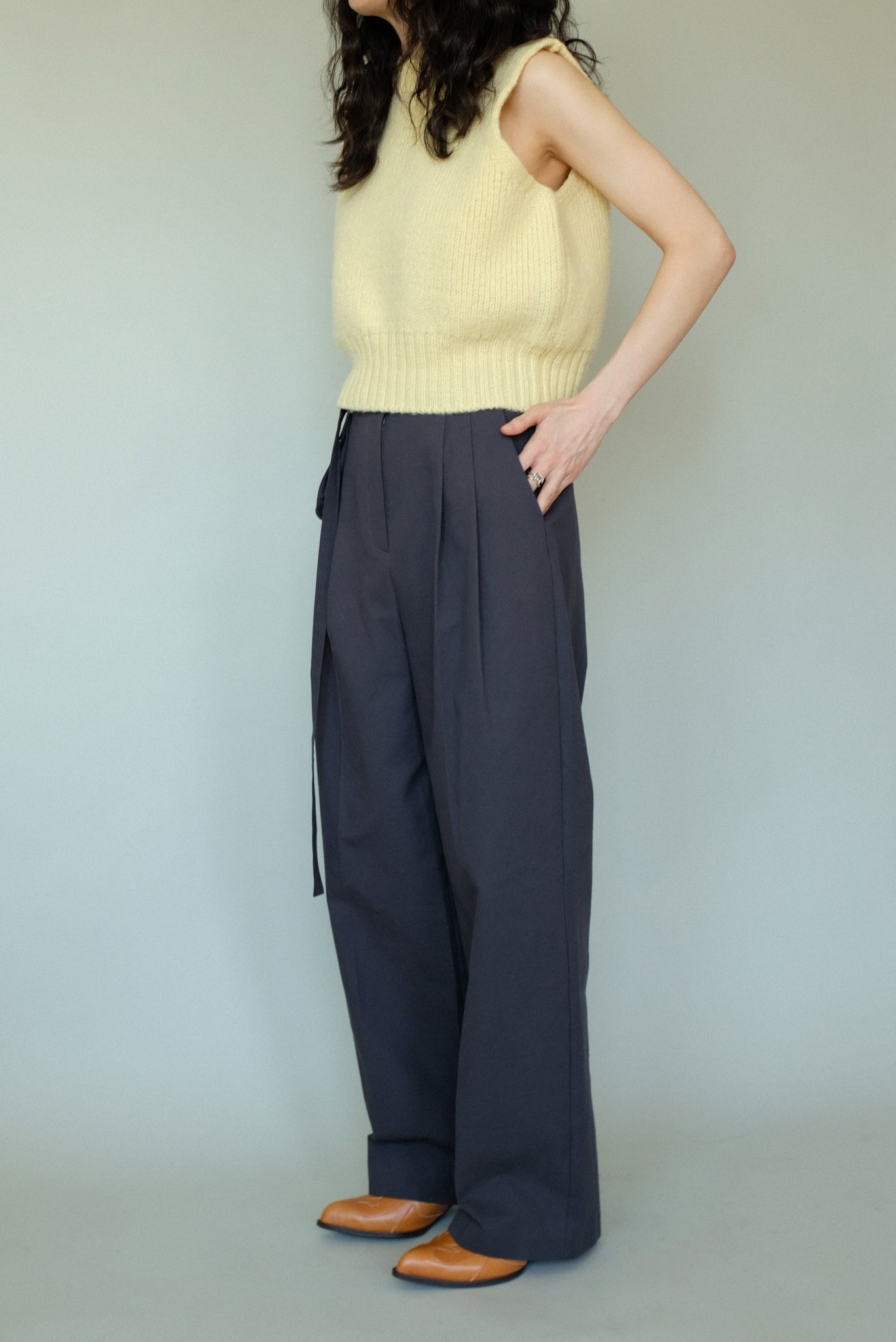 Pocket Belt Cotton Pants