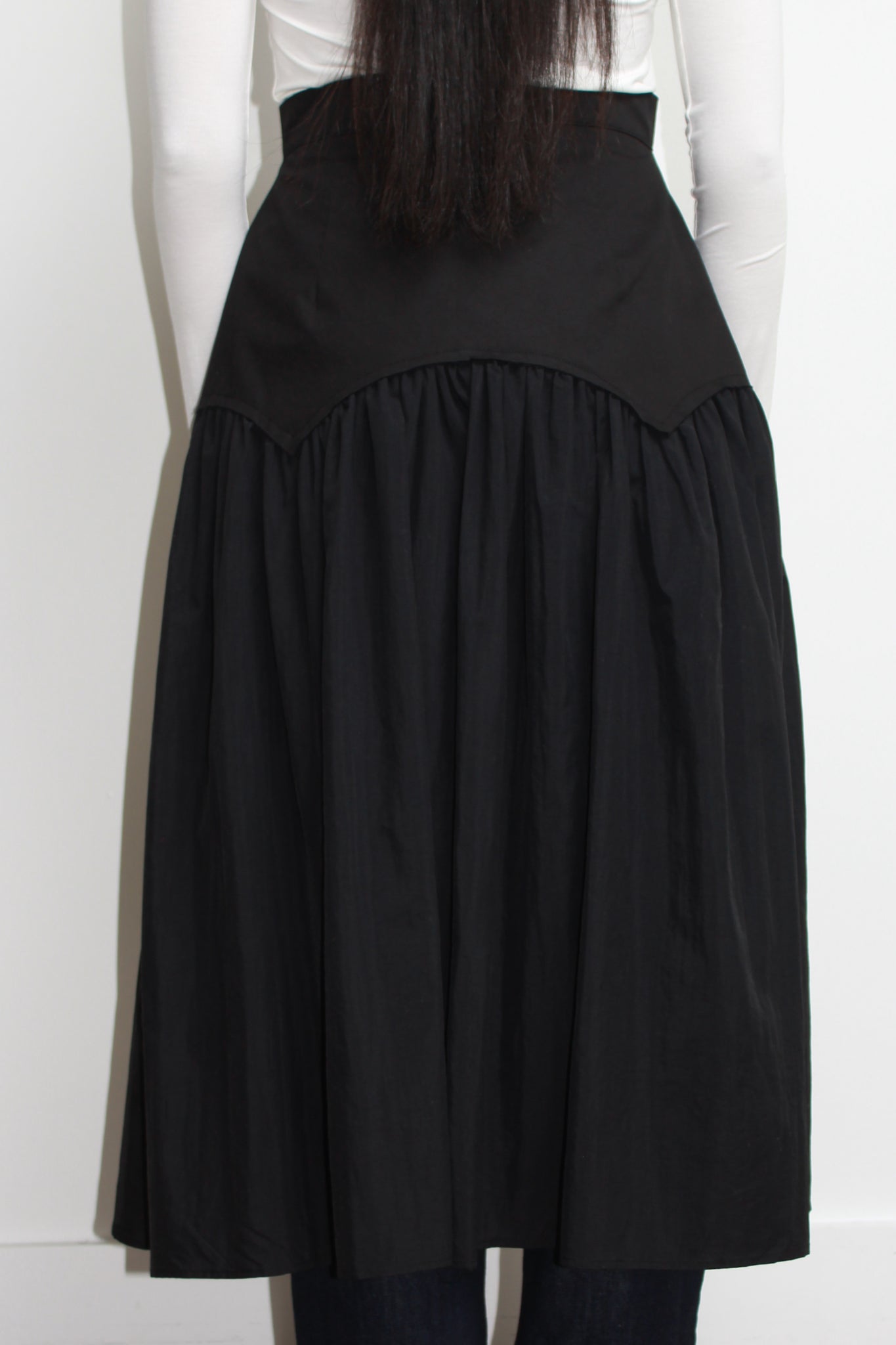 Drop-Waist flare midi skirt