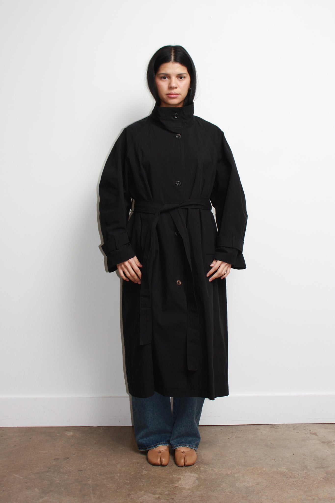 LS Oversized Trench Coat in Black