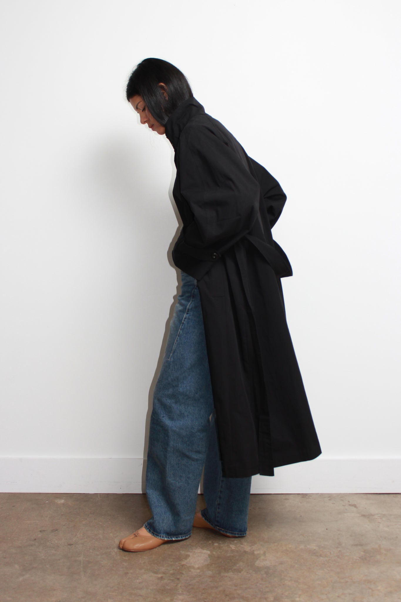 LS Oversized Trench Coat in Black