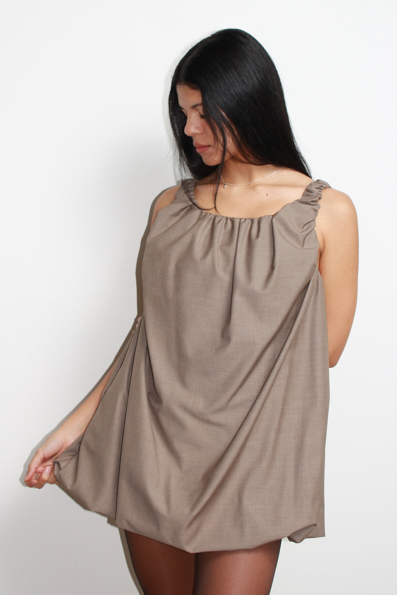 Smoke Mini Dress in Brown