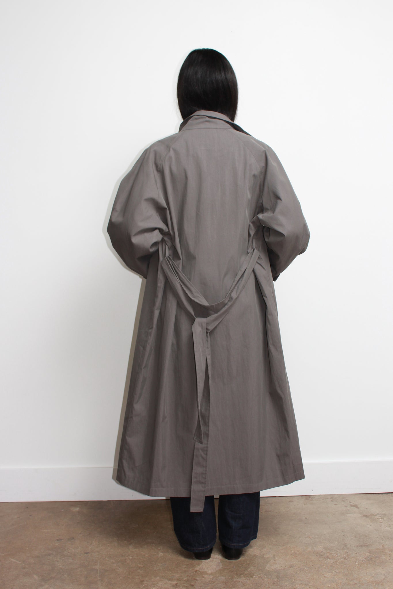 LS Oversized Trench Coat in Khaki Grey