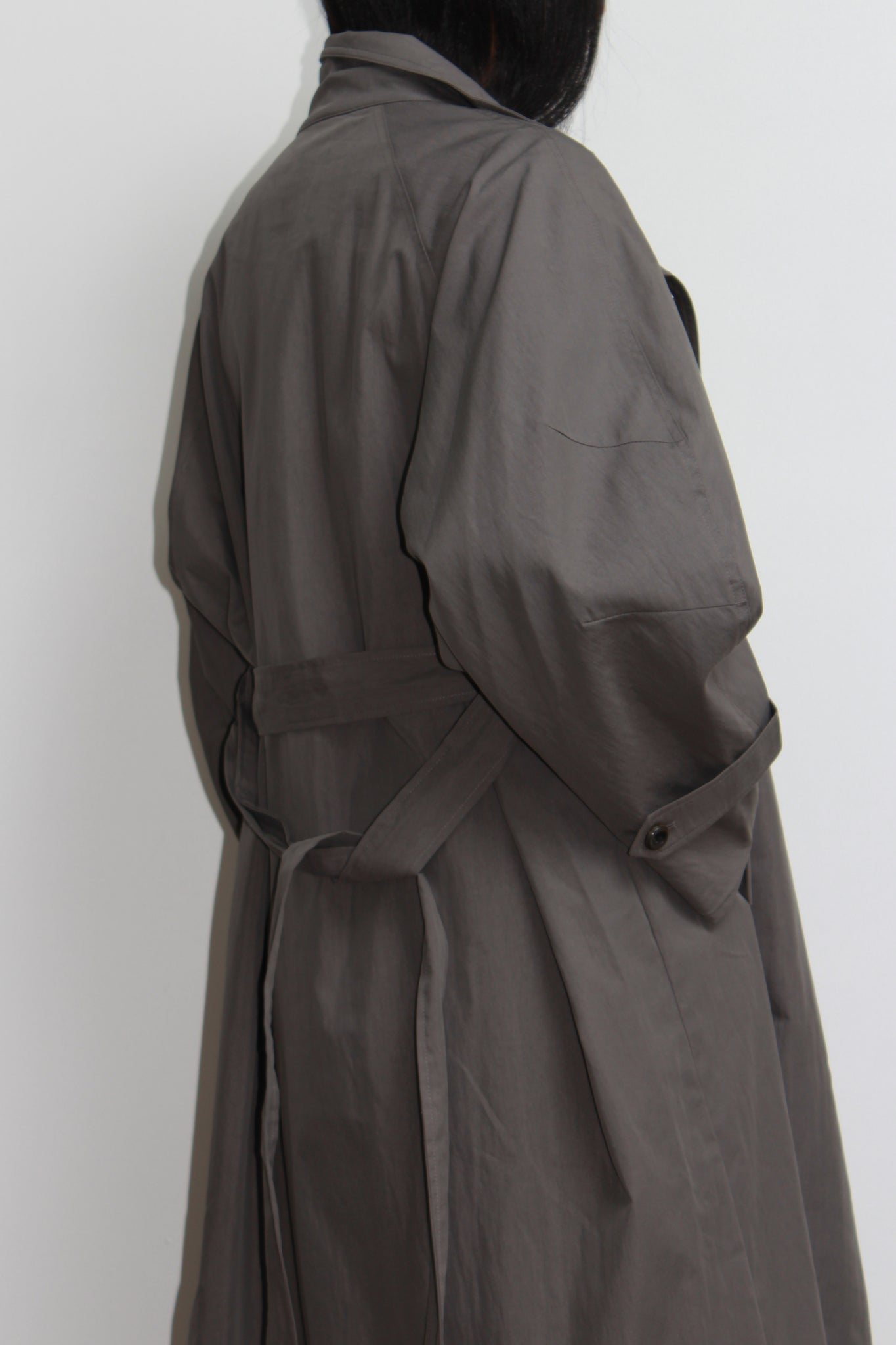 LS Oversized Trench Coat in Khaki Grey