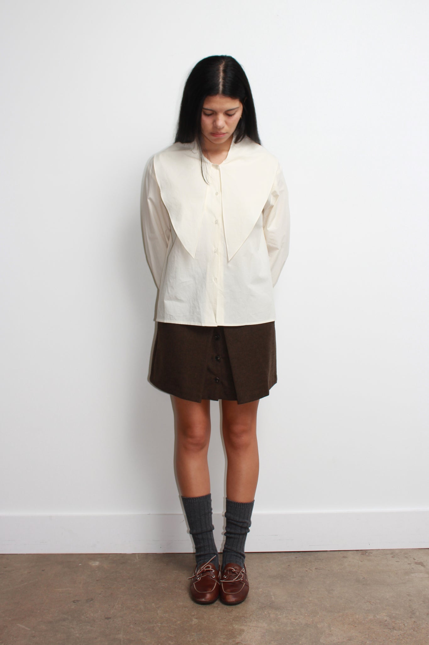 LS Sailor Collar Shirts in Ivory