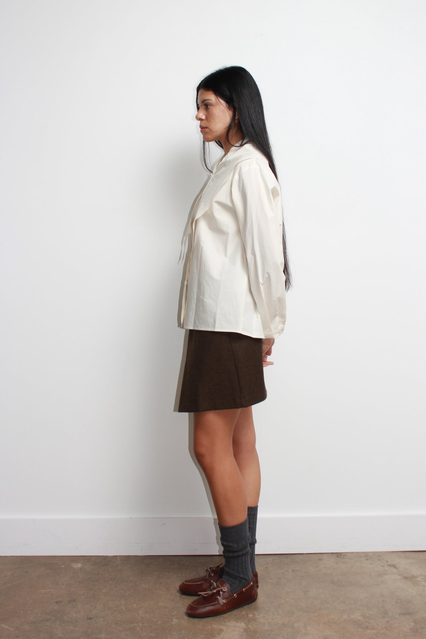 LS Sailor Collar Shirts in Ivory