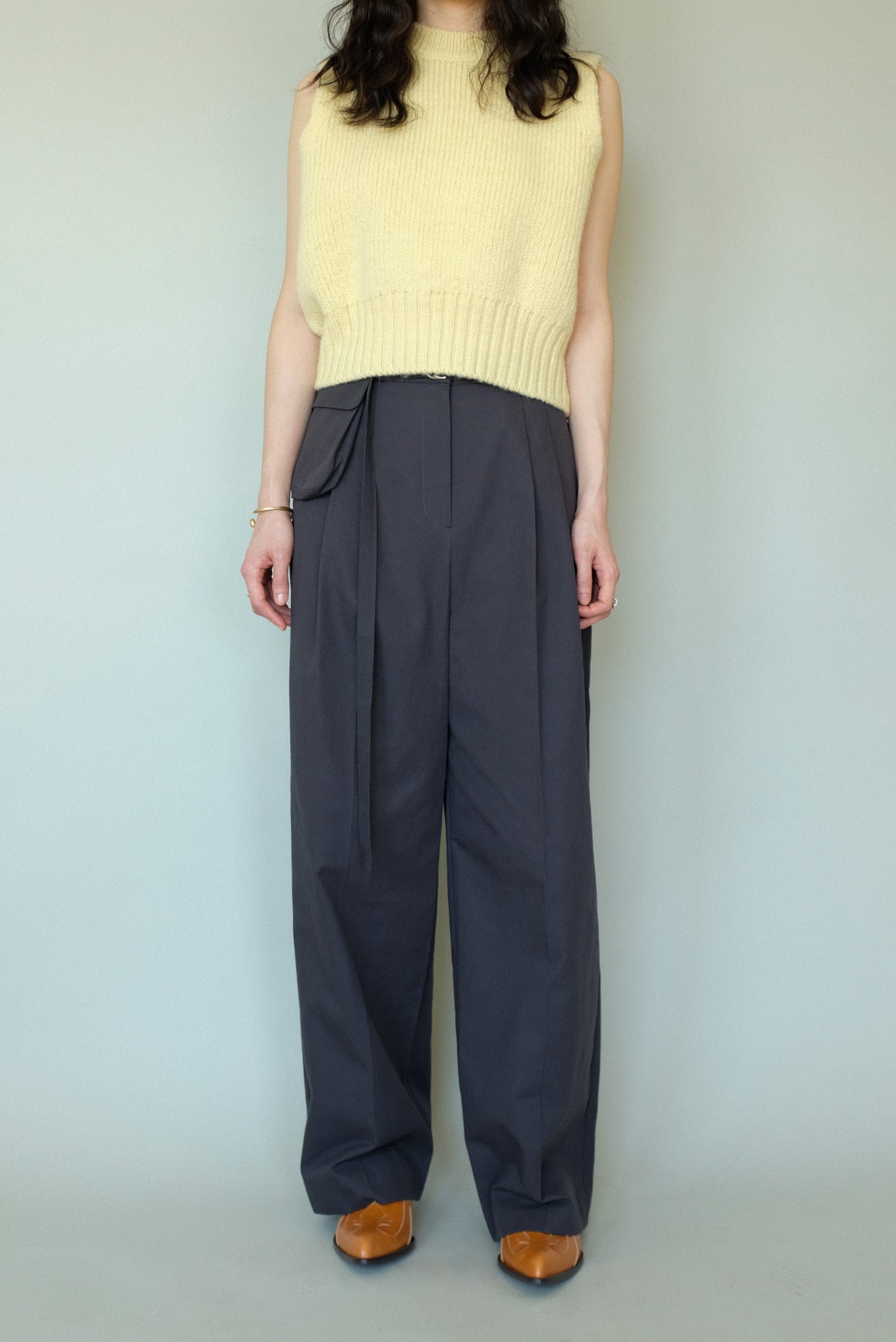 Pocket Belt Cotton Pants