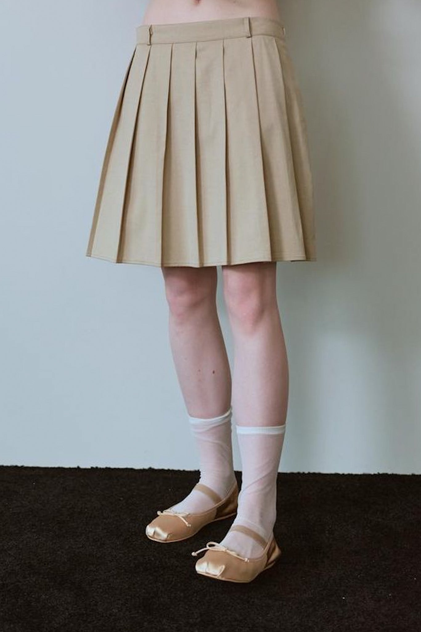Pleats Low rise Mini Skirt