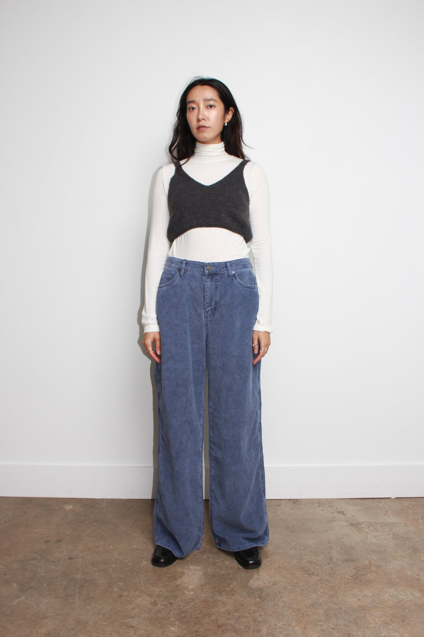 Wide Corduroy Pant in Blue Bonnet