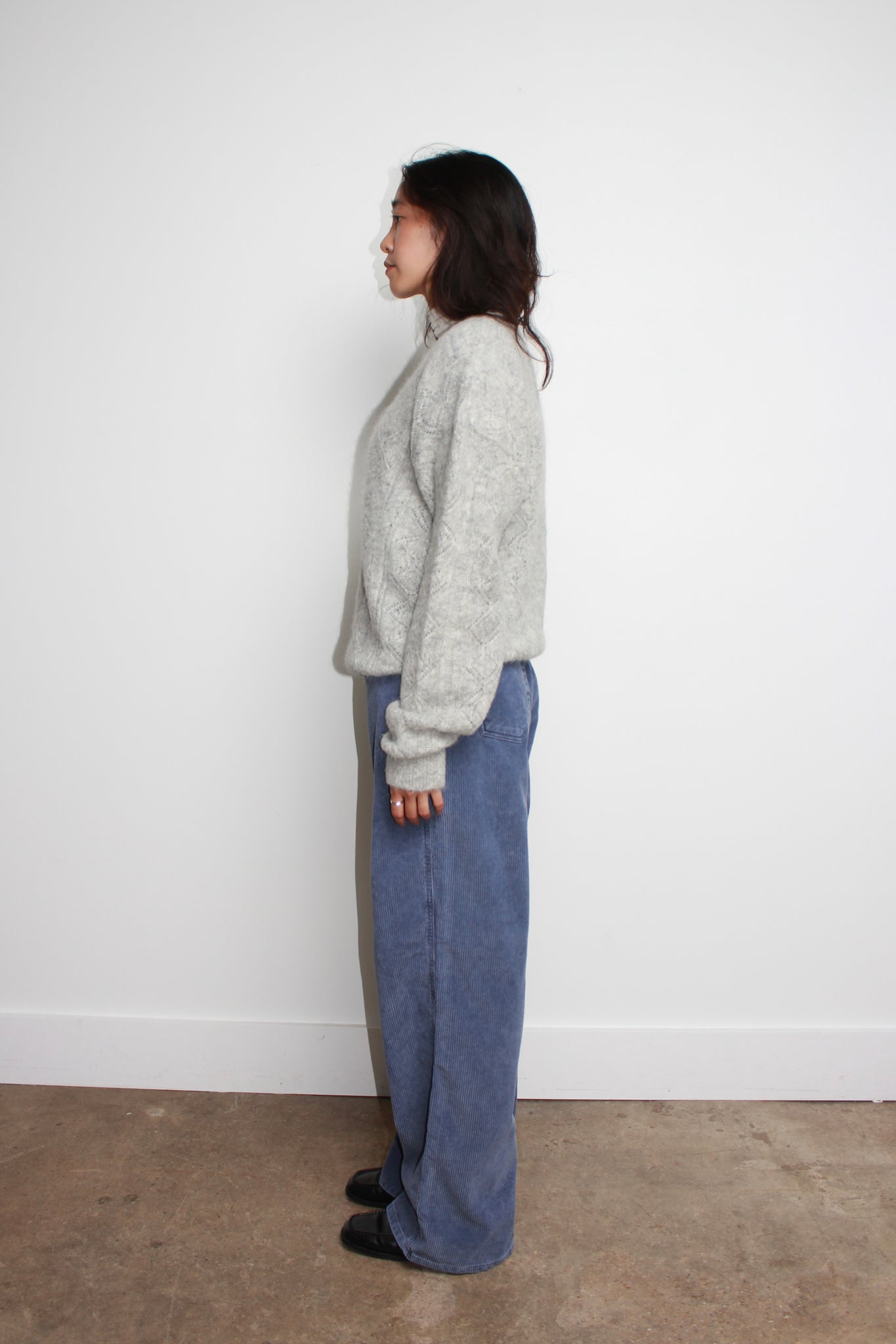 Wide Corduroy Pant in Blue Bonnet