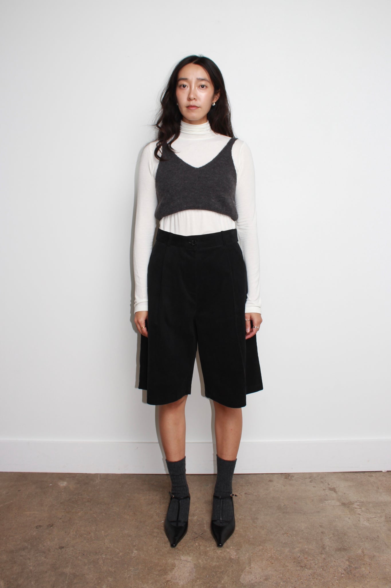 ACME bustier Layered Sweater in Charcoal