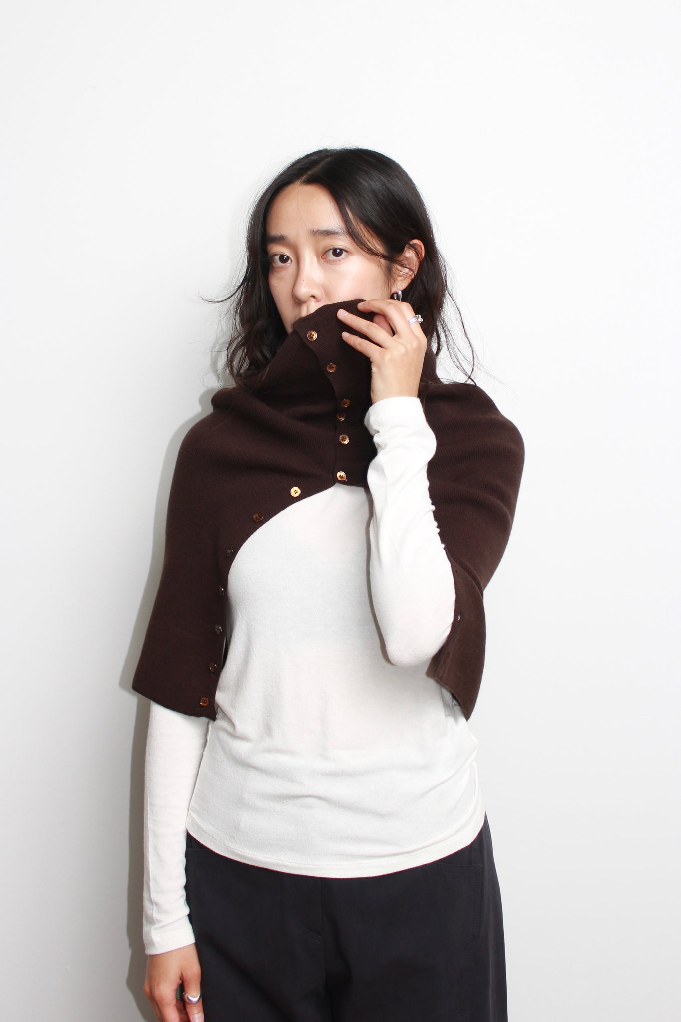 Shoulder Neck Warmer in Dark Chocolate